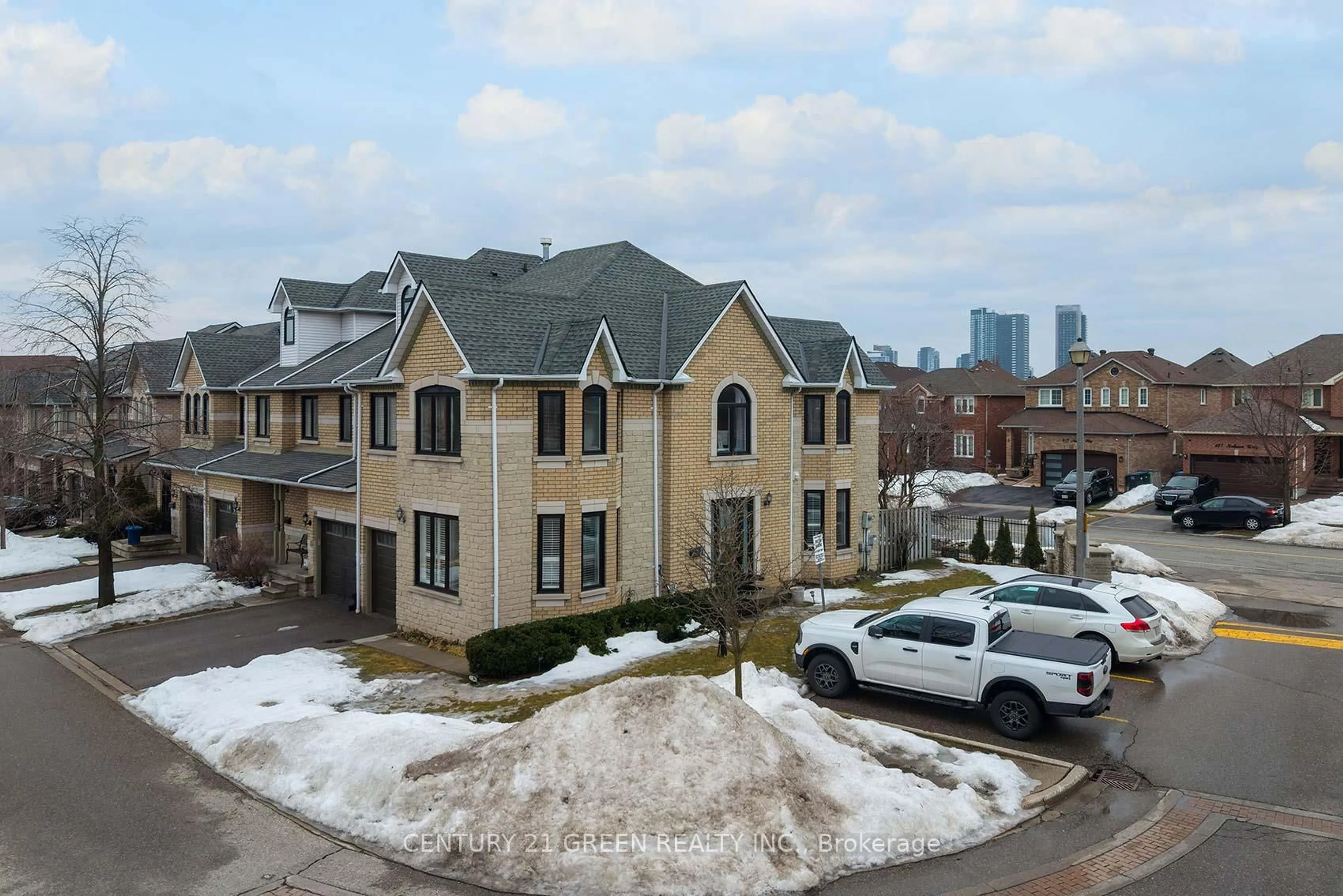 A pic from outside/outdoor area/front of a property/back of a property/a pic from drone, city buildings view from balcony for 455 Apache Crt #170, Mississauga Ontario L4Z 3W8