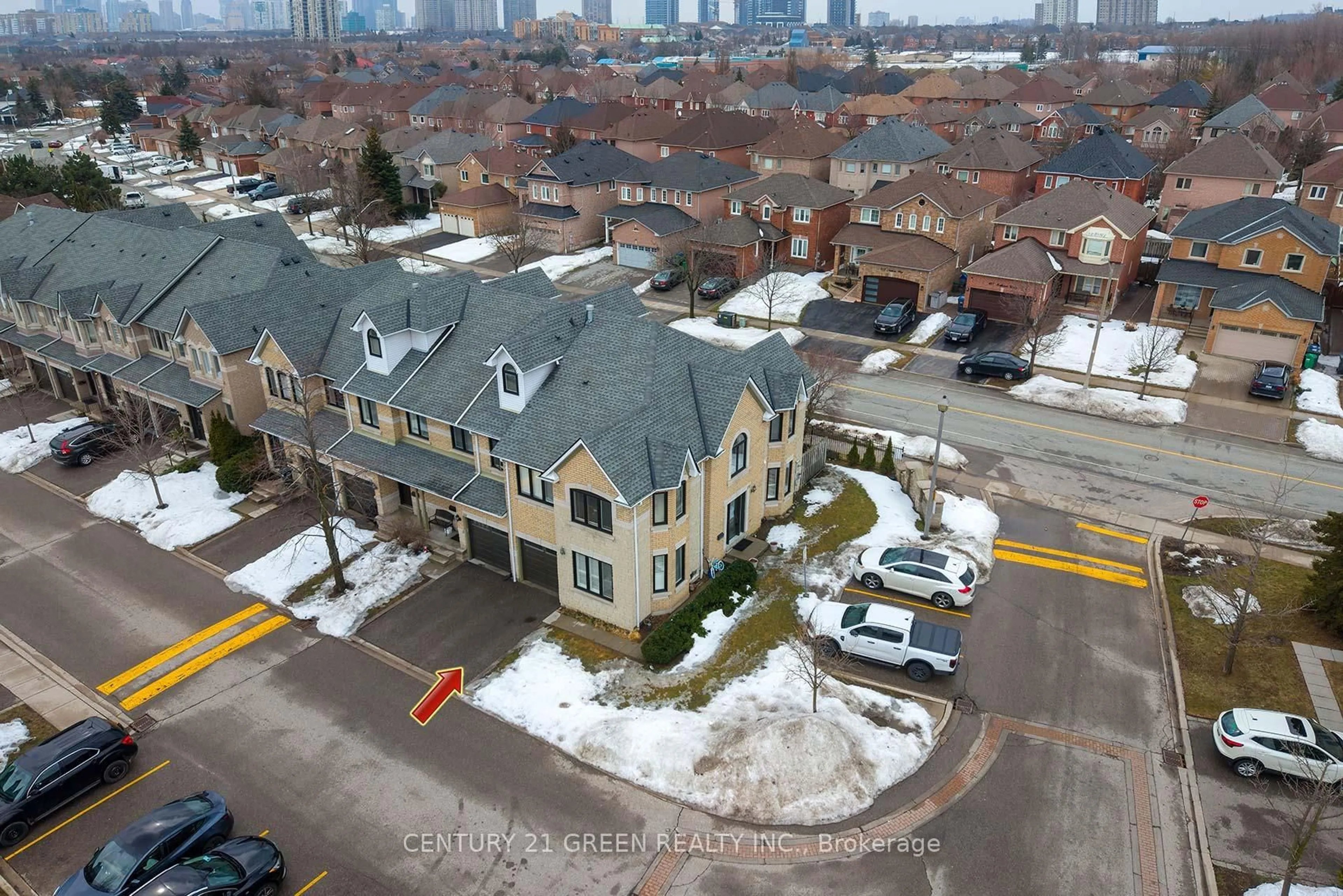 A pic from outside/outdoor area/front of a property/back of a property/a pic from drone, city buildings view from balcony for 455 Apache Crt #170, Mississauga Ontario L4Z 3W8