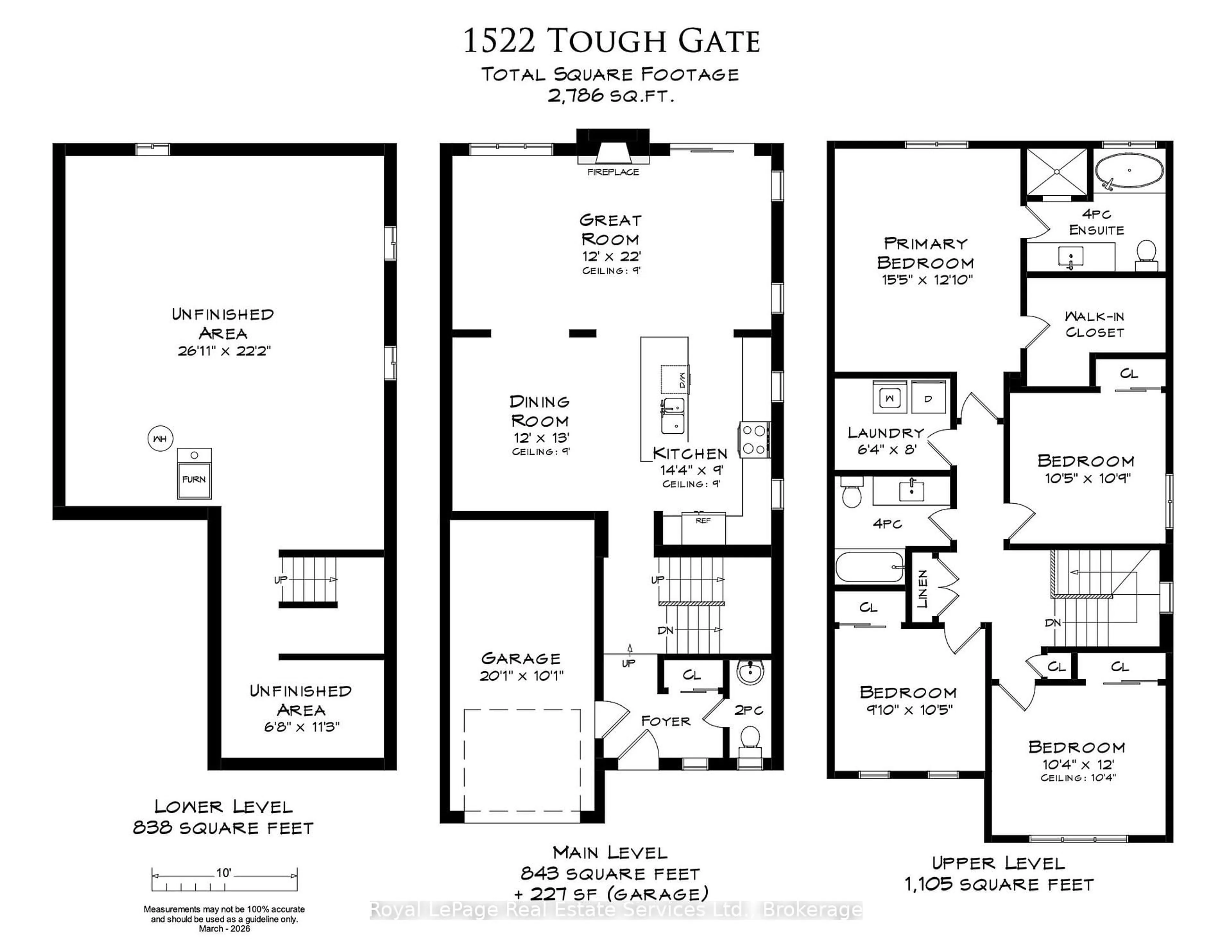 Floor plan for 1522 Tough Gate, Milton Ontario L9T 8Y6