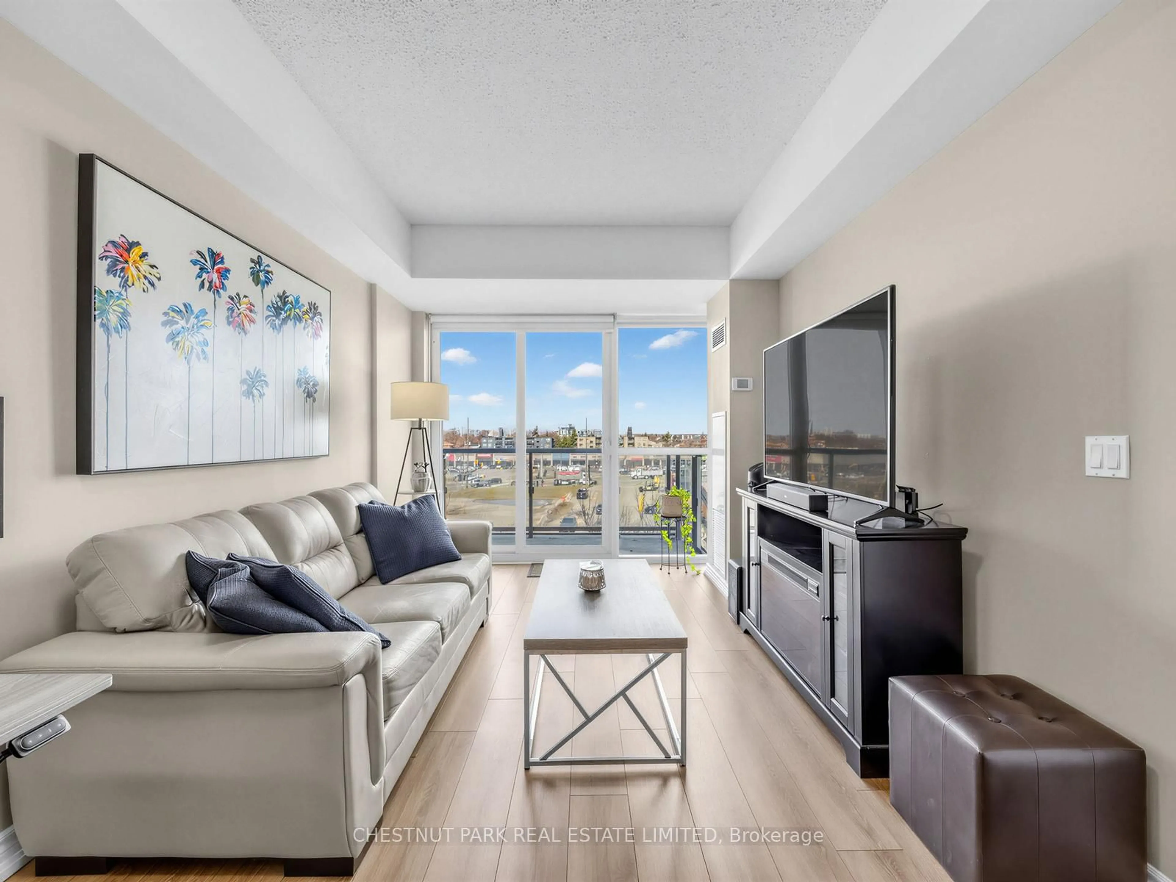 Living room with furniture, unknown for 15 James Finlay Way #613, Toronto Ontario M3M 0B3