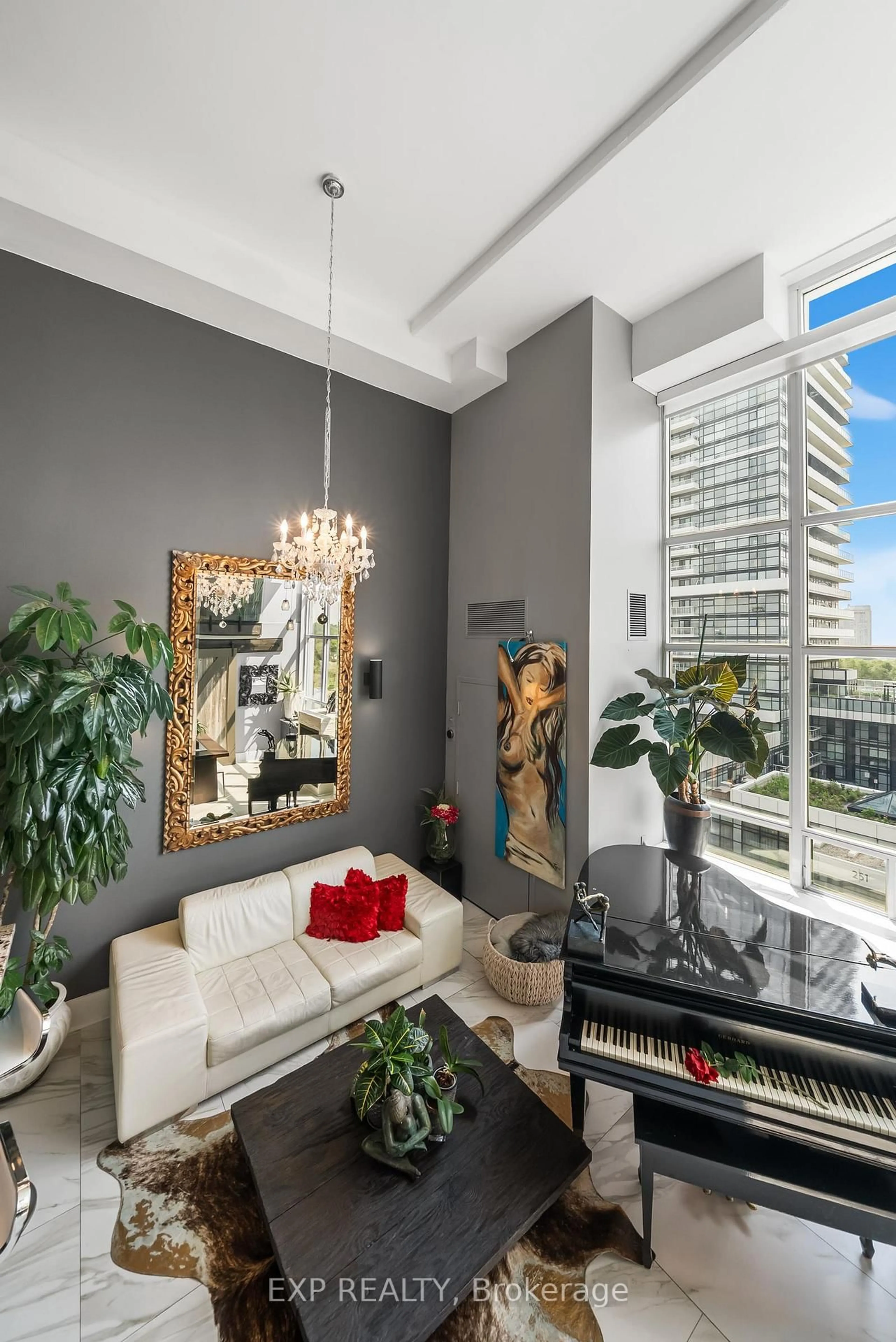 Living room with furniture, unknown for 300 Manitoba St #PH416, Toronto Ontario M8Y 4G6