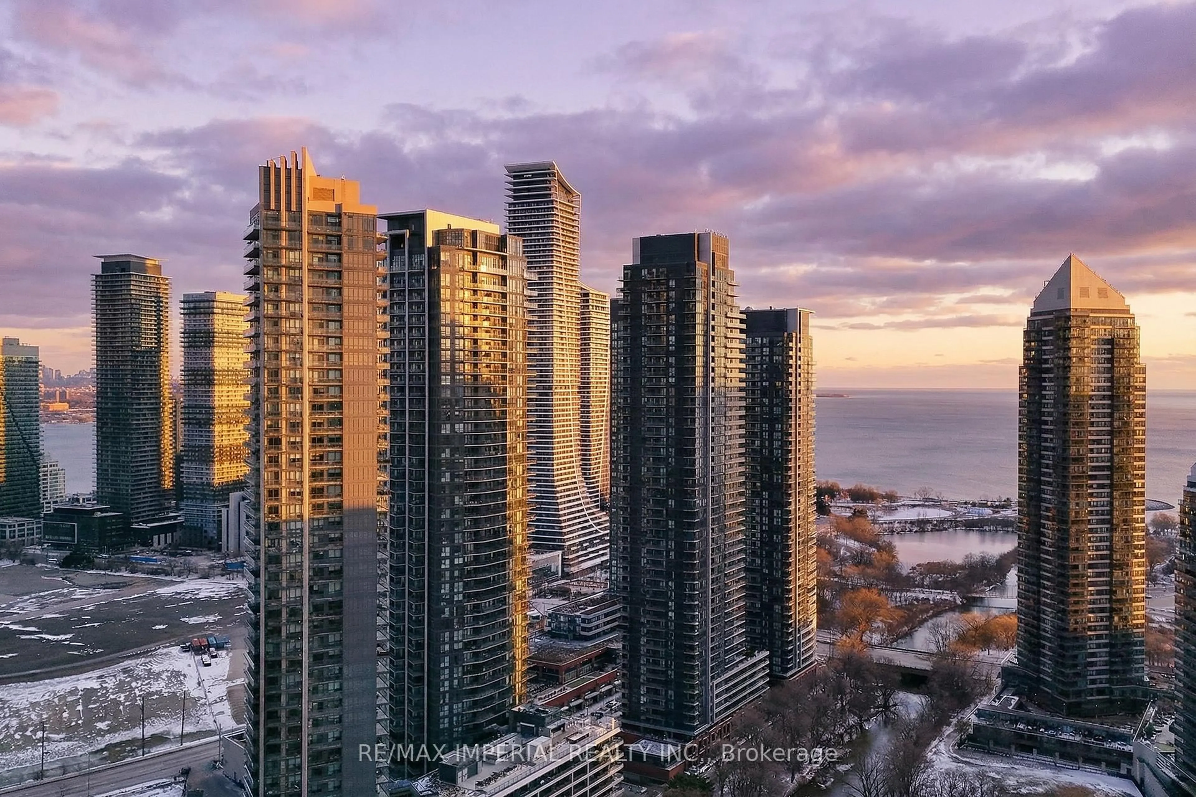 A pic from outside/outdoor area/front of a property/back of a property/a pic from drone, city buildings view from balcony for 2220 Lake Shore Blvd #2604, Toronto Ontario M8V 0C1