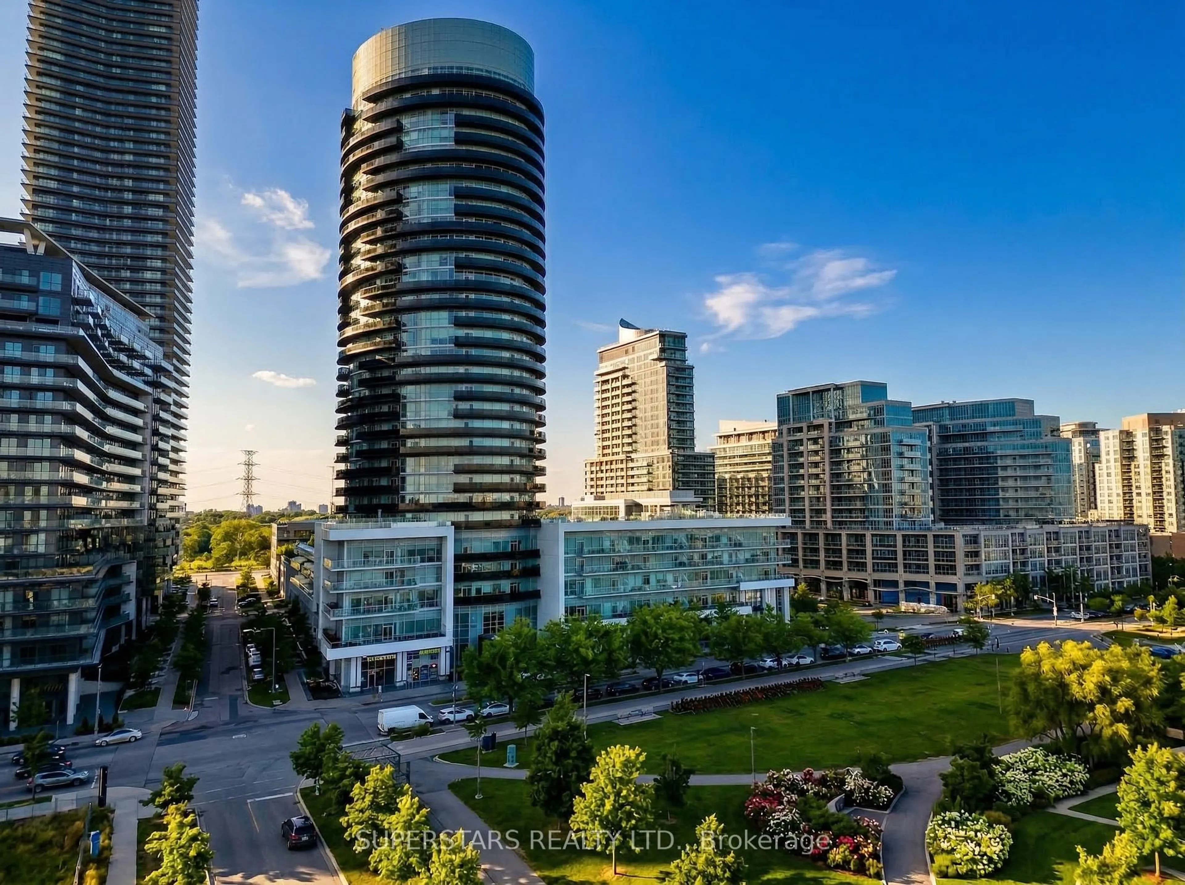 A pic from outside/outdoor area/front of a property/back of a property/a pic from drone, city buildings view from balcony for 80 Marine Parade Dr #2302, Toronto Ontario M8V 4B4