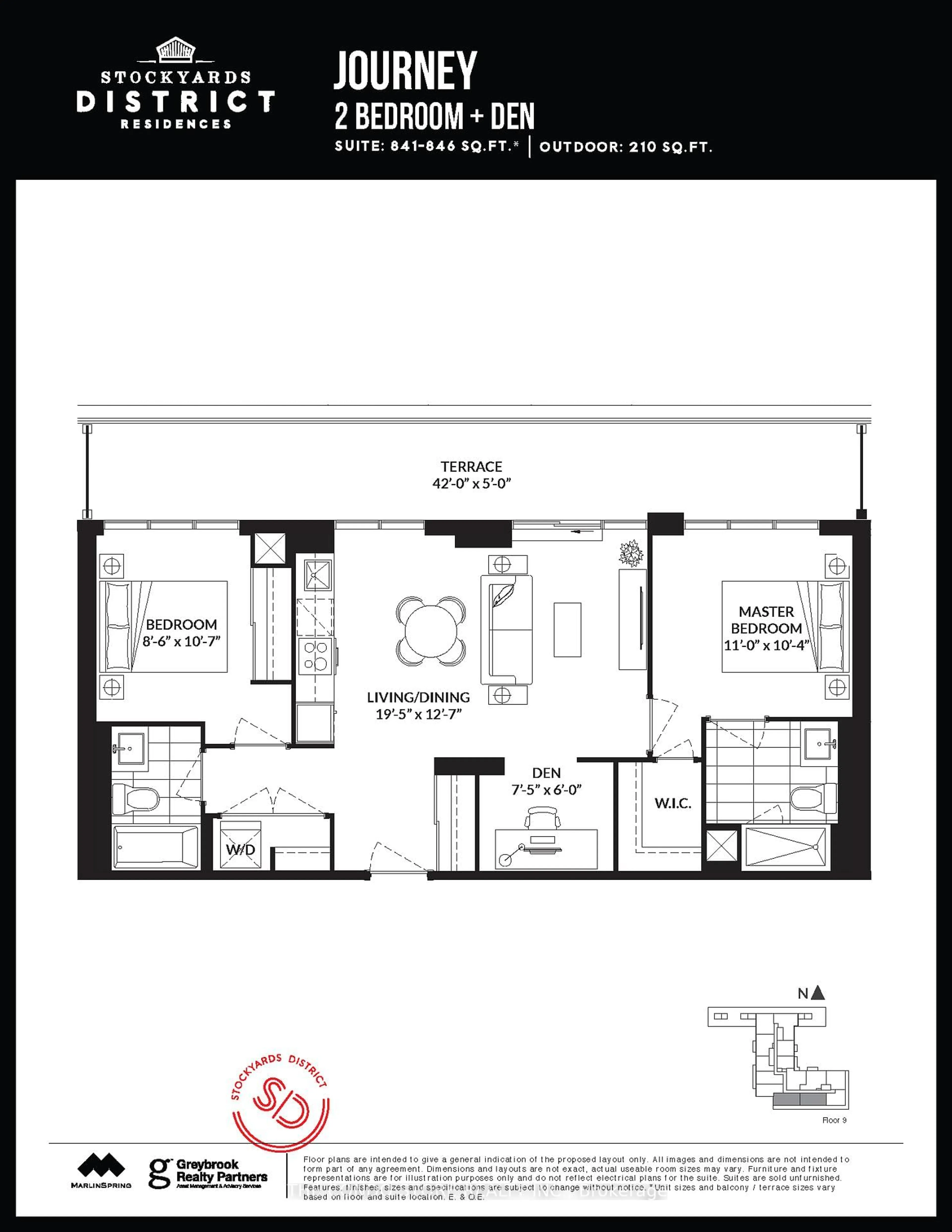 Floor plan for 2300 St. Clair Ave #905, Toronto Ontario M6N 1K8