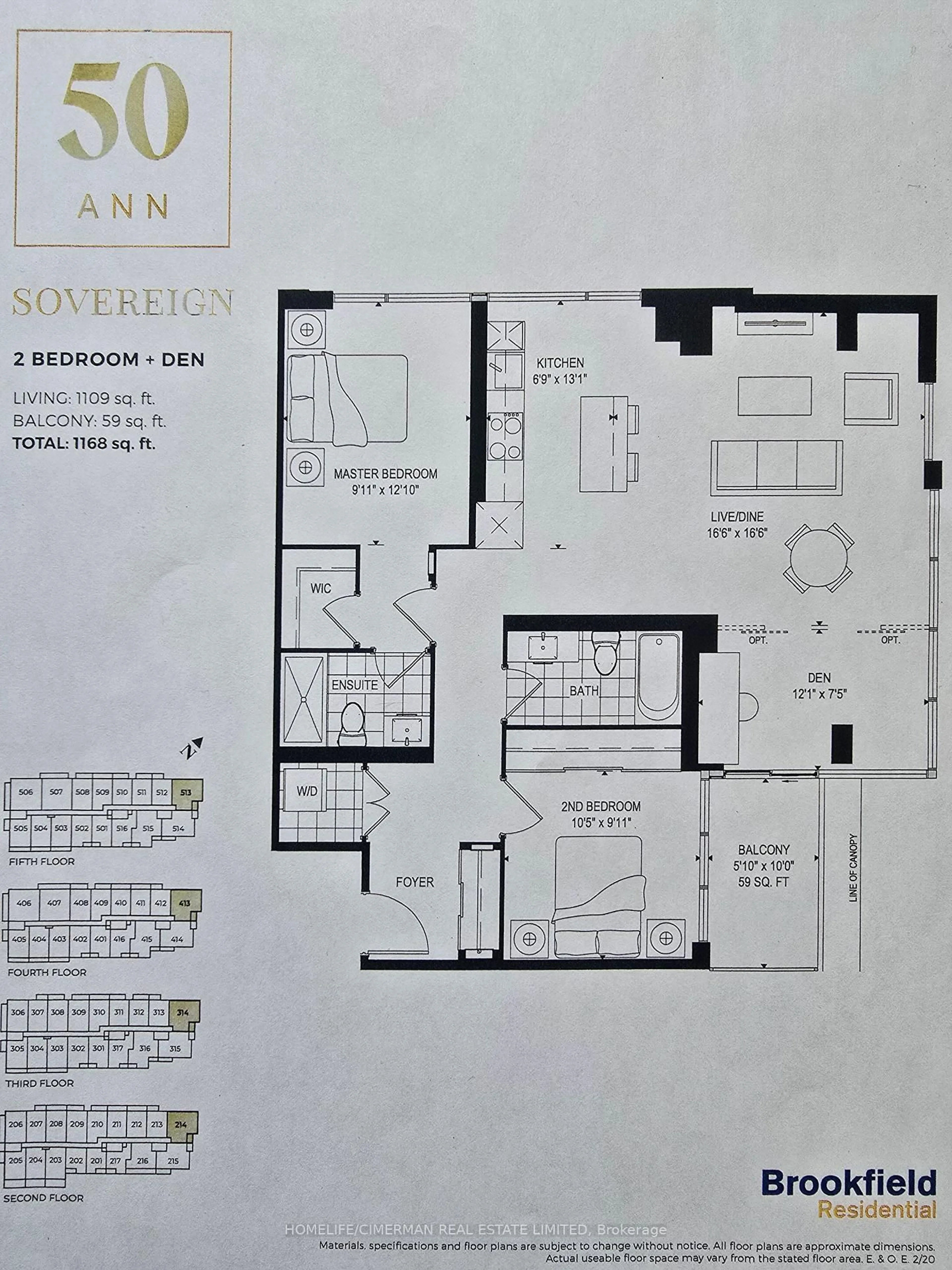 Floor plan for 50 Ann St #314, Caledon Ontario L7E 1B9