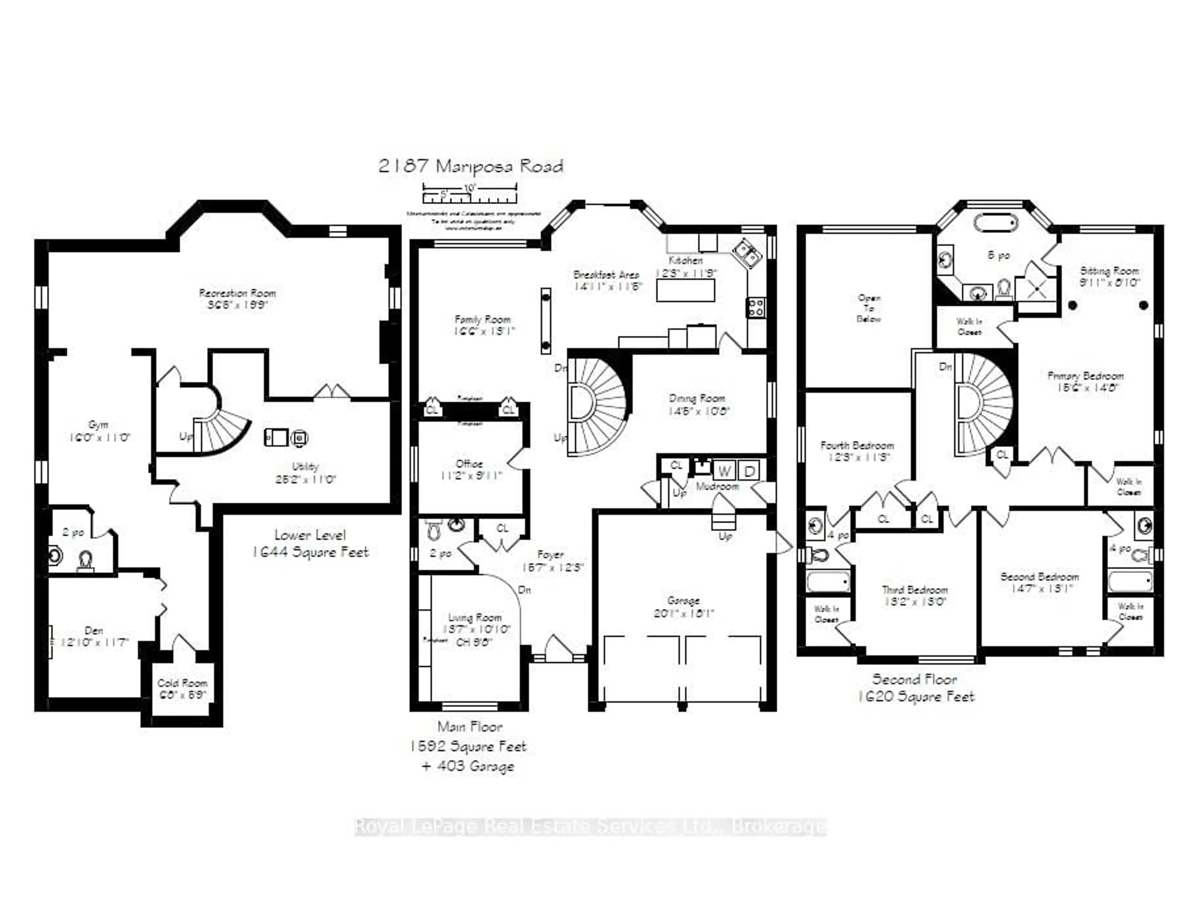 Floor plan for 2187 Mariposa Rd, Oakville Ontario L6M 4R9