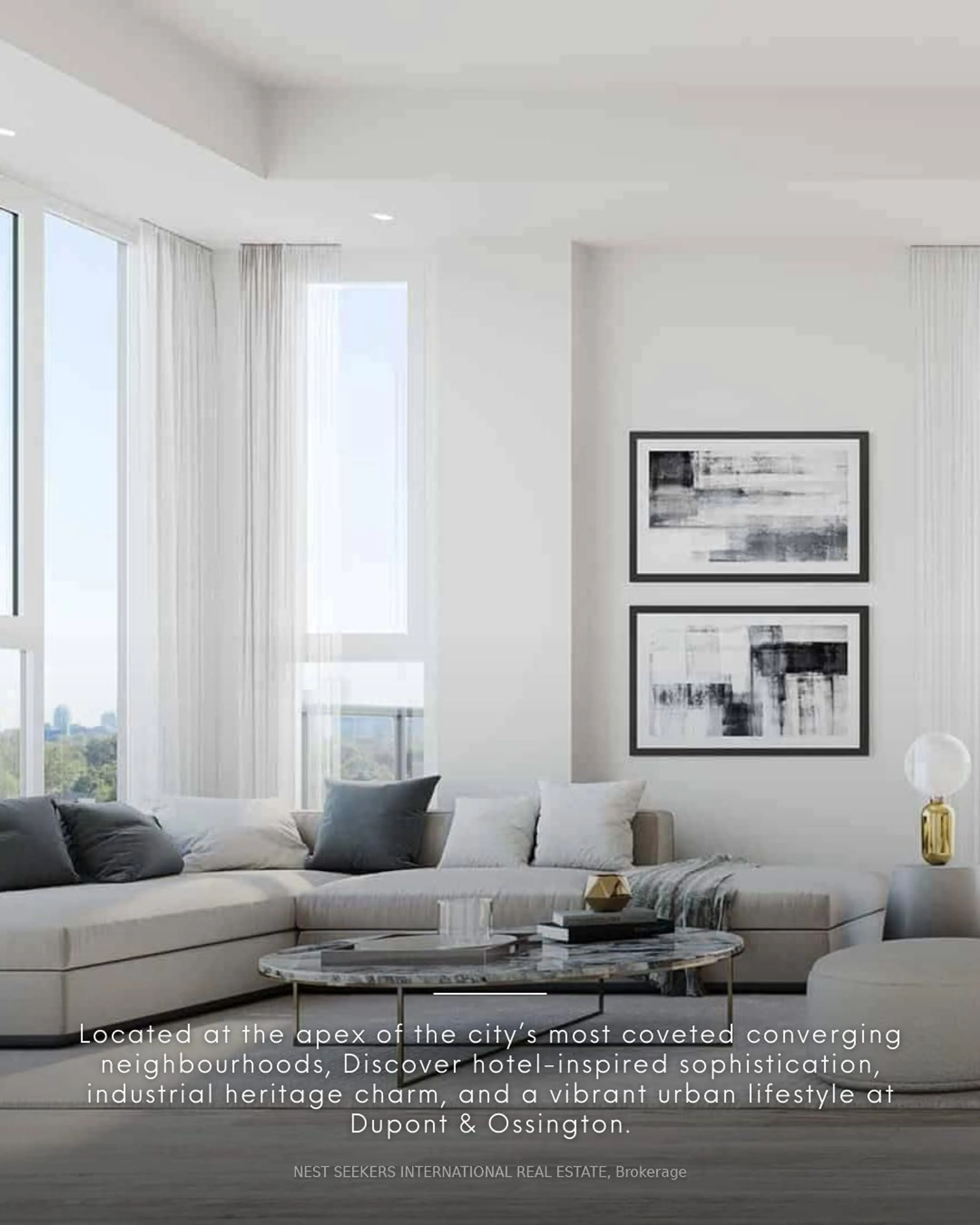 Living room with furniture, floor is not visible for 840 Dupont St #742, Toronto Ontario A1A 1A1