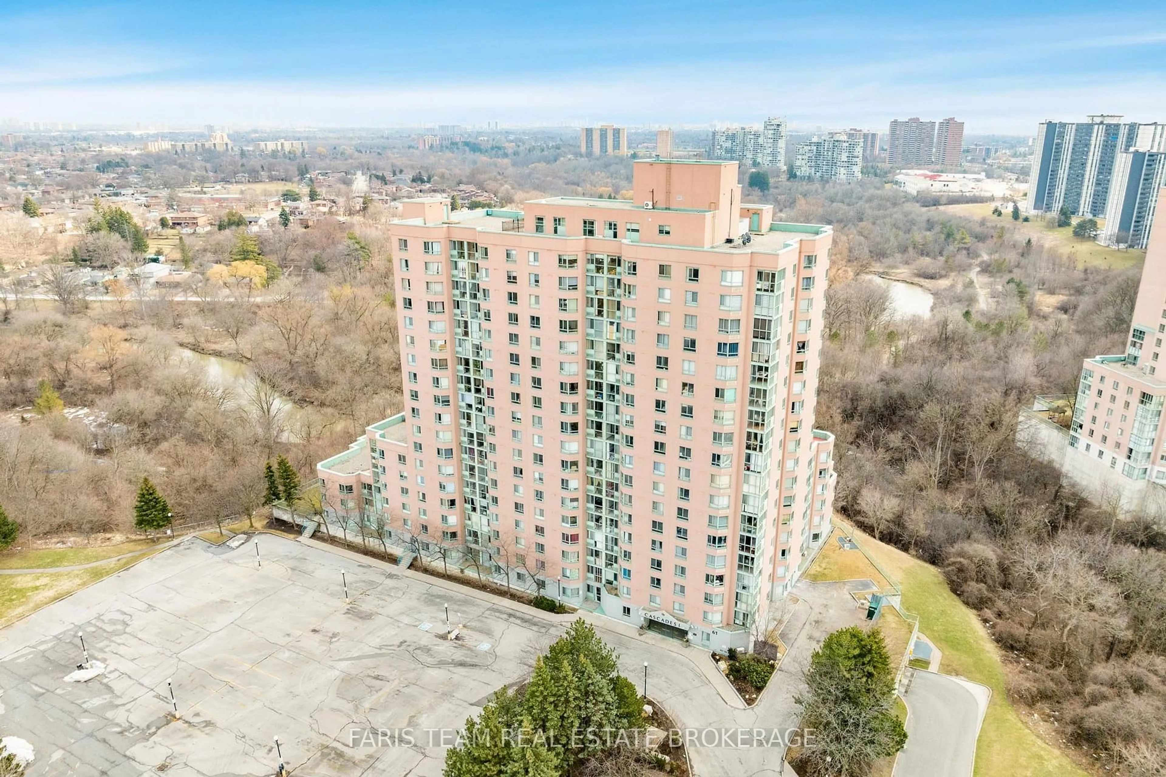 A pic from outside/outdoor area/front of a property/back of a property/a pic from drone, city buildings view from balcony for 61 Markbrook Lane #507, Toronto Ontario M9V 5E7