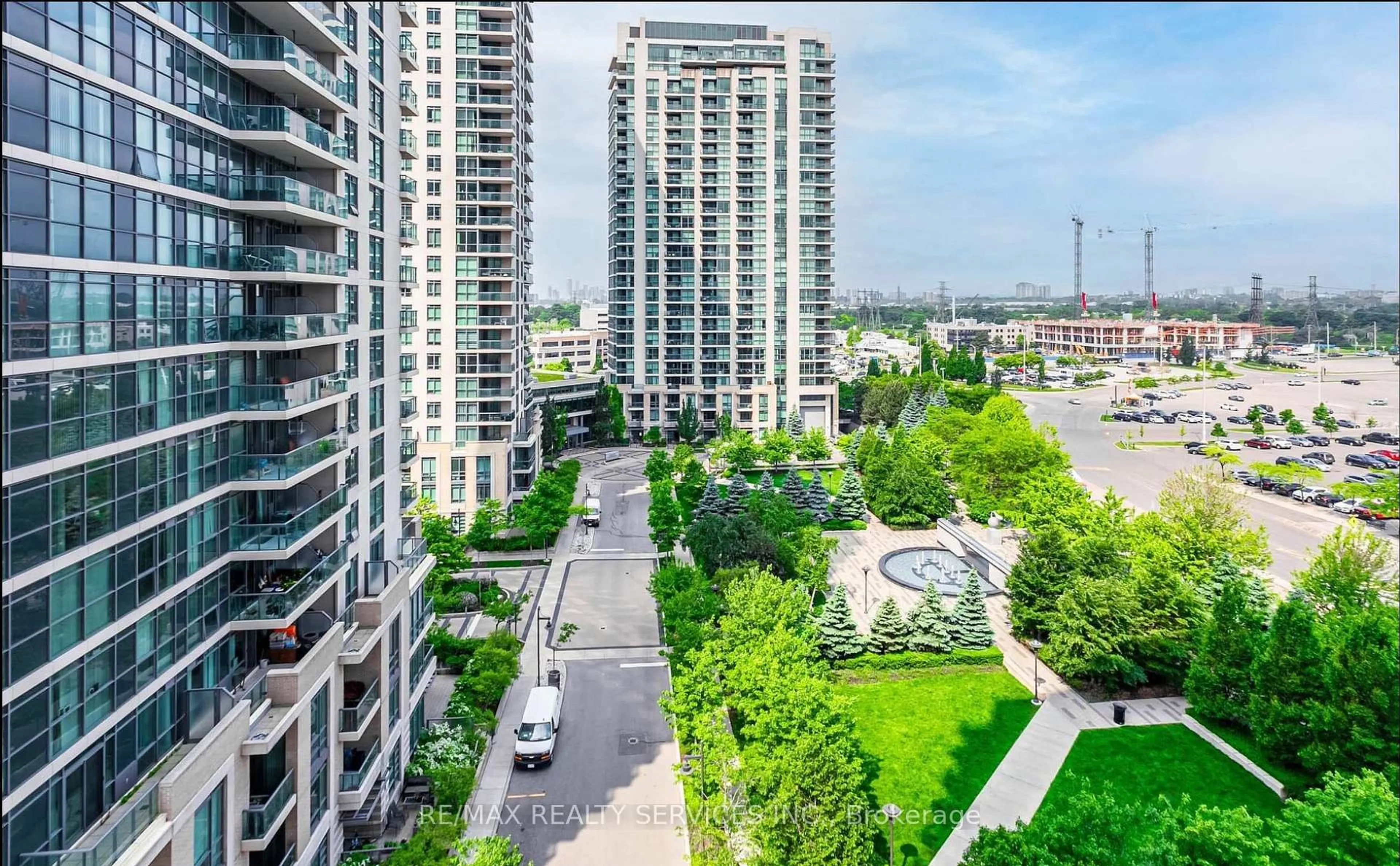 A pic from outside/outdoor area/front of a property/back of a property/a pic from drone, city buildings view from balcony for 205 Sherway Gardens Rd #811, Toronto Ontario M9C 0A5