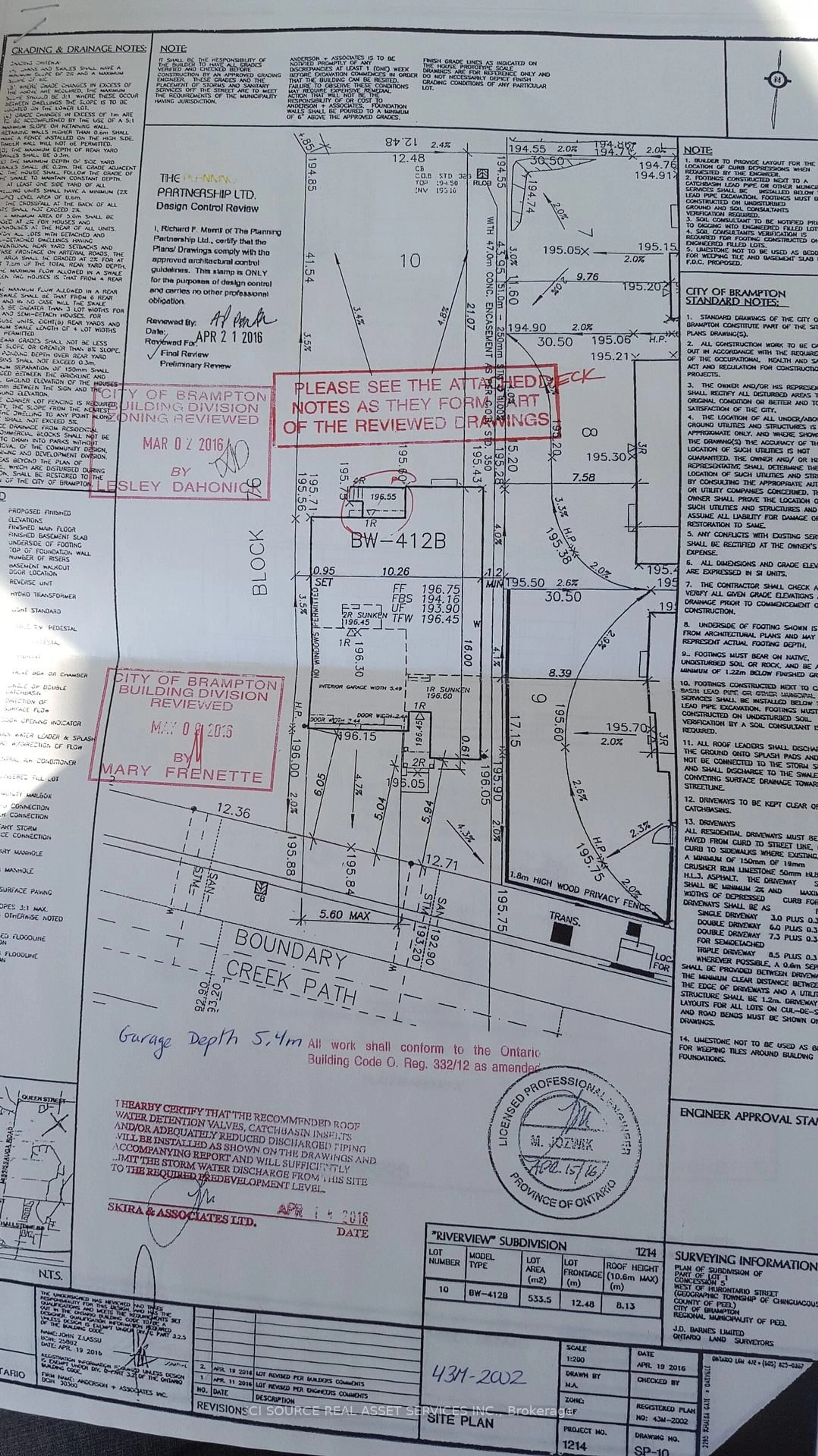 Floor plan for 14 Boundary Creek Path, Brampton Ontario L6Y 6E1