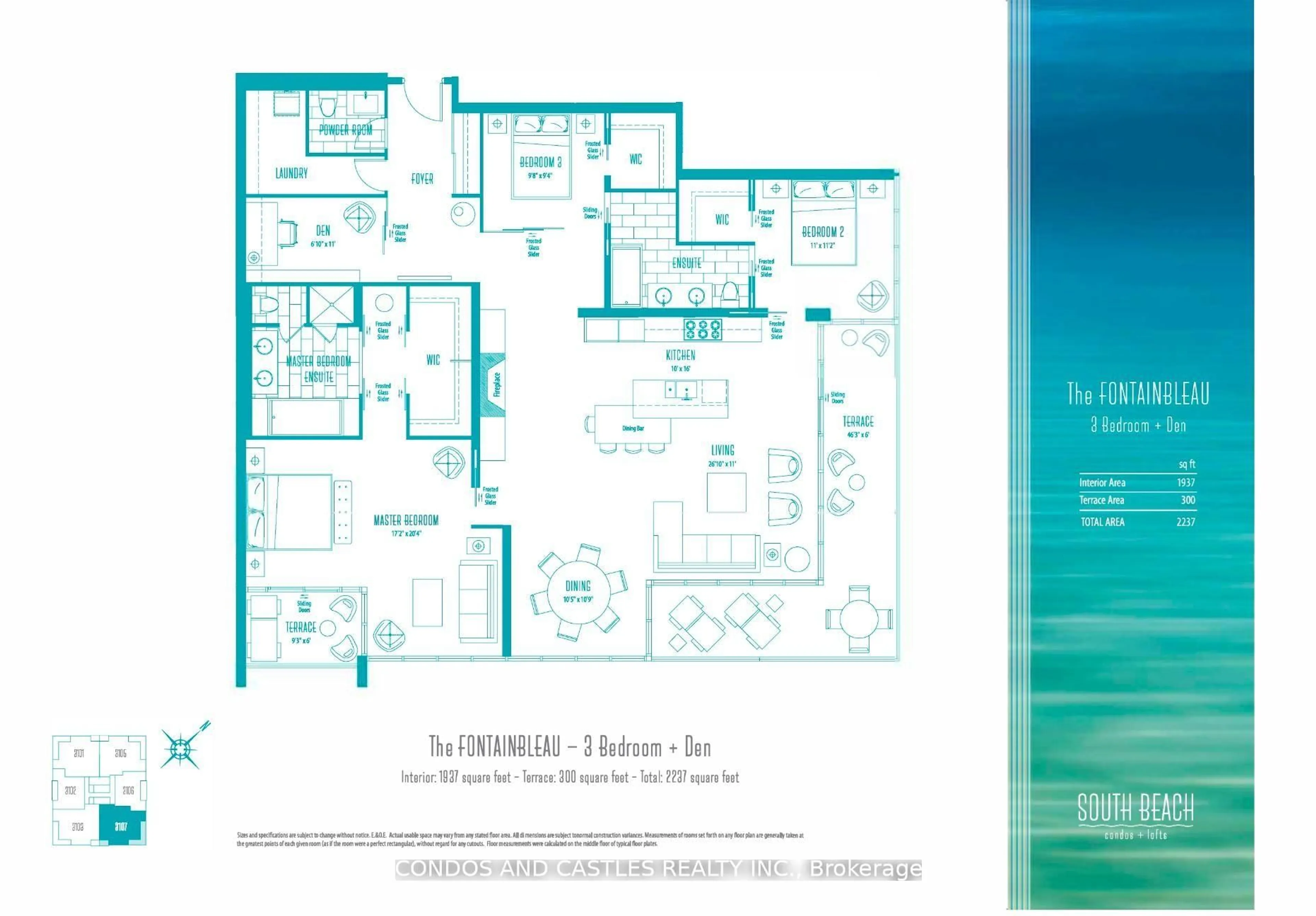 Floor plan for 88 Park Lawn Rd #2907, Toronto Ontario M8Y 0B5