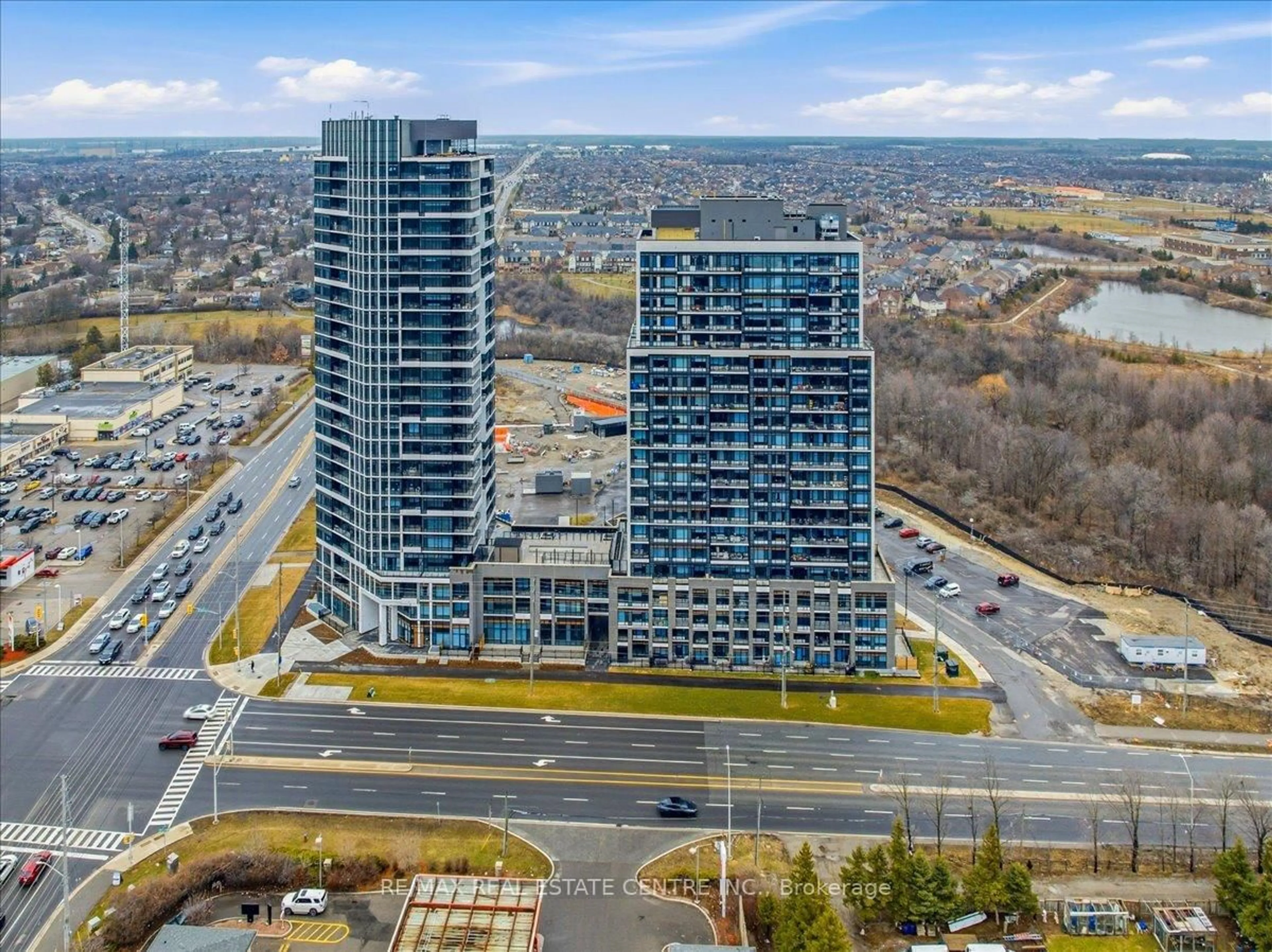 A pic from outside/outdoor area/front of a property/back of a property/a pic from drone, city buildings view from balcony for 8010 Derry Rd #503, Milton Ontario L9T 9N3