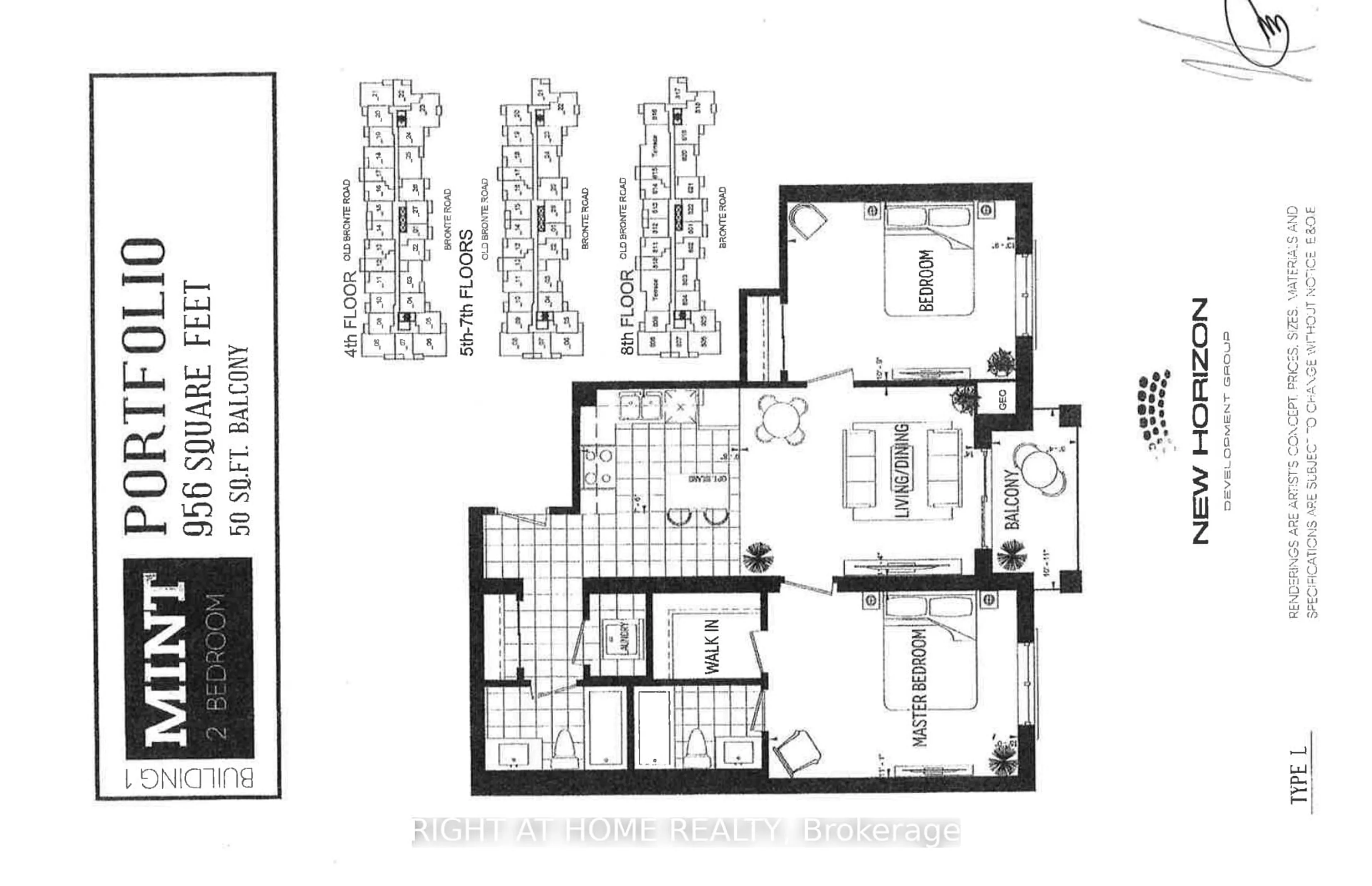 Floor plan for 2486 Old Bronte Rd #423, Oakville Ontario L6M 4J2