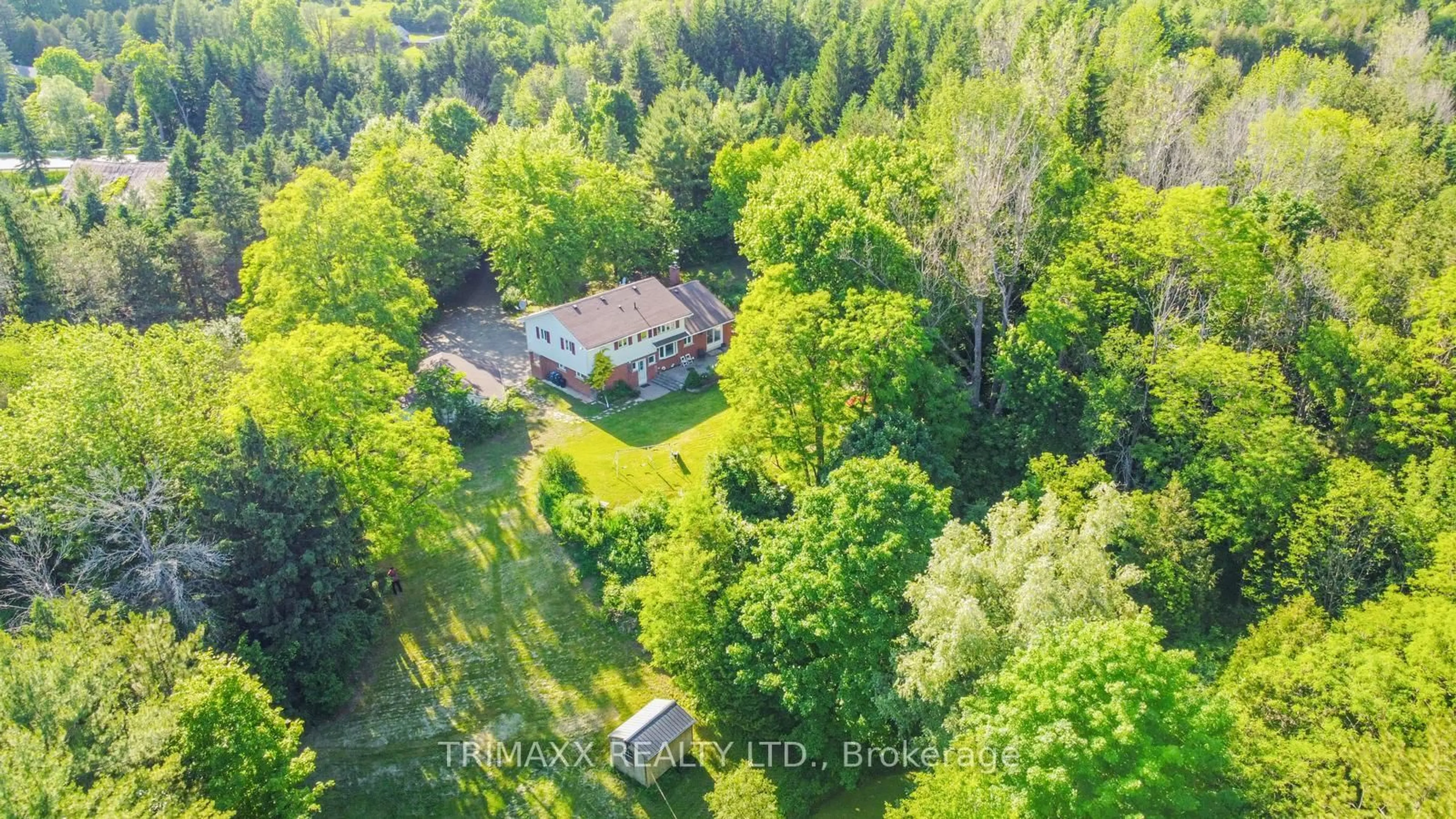 A pic from outside/outdoor area/front of a property/back of a property/a pic from drone, forest/trees view for 4069 Charleston Sdrd, Caledon Ontario L7K 0S6