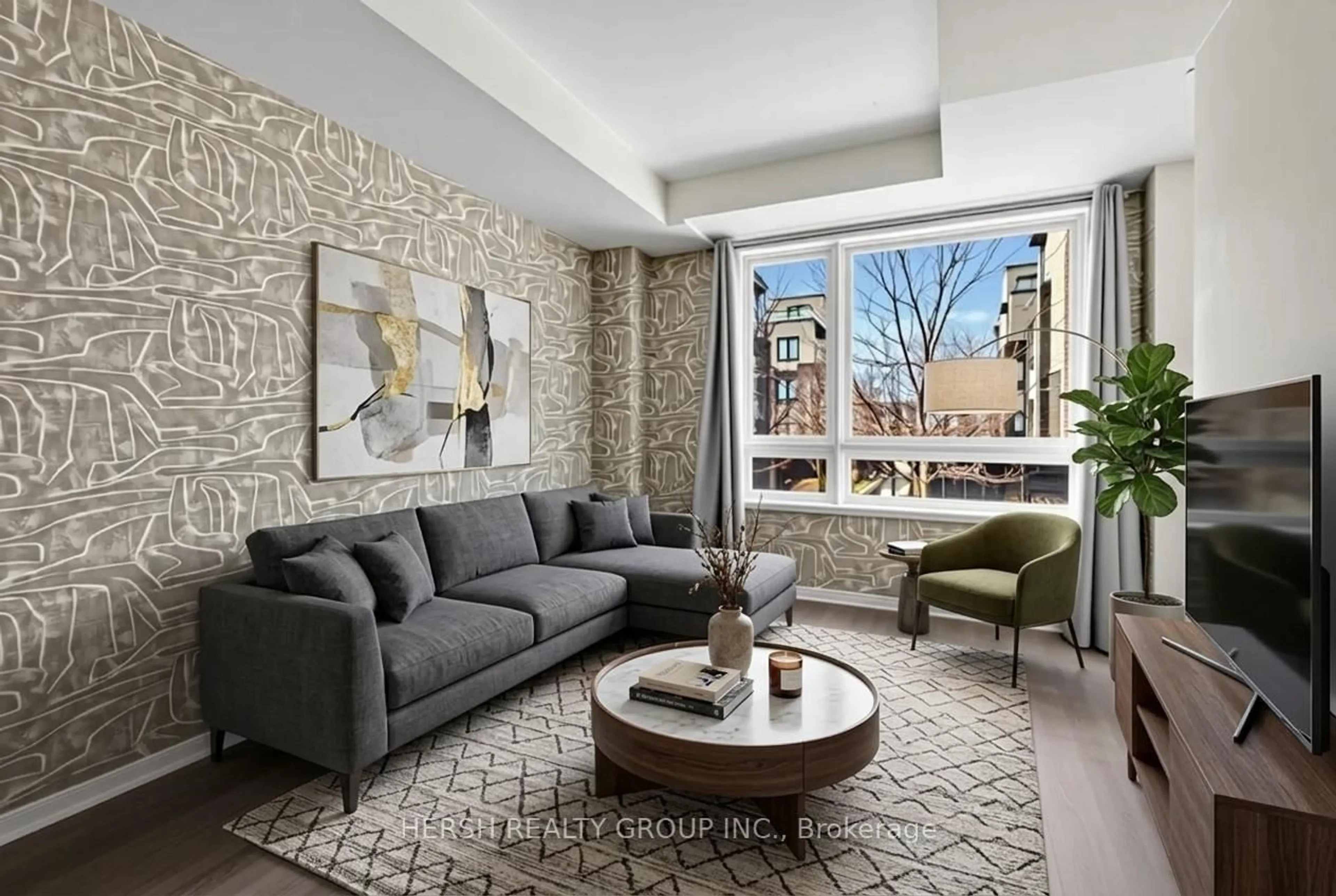 Living room with furniture, unknown for 1100 Briar Hill Ave #204, Toronto Ontario M6B 1M7