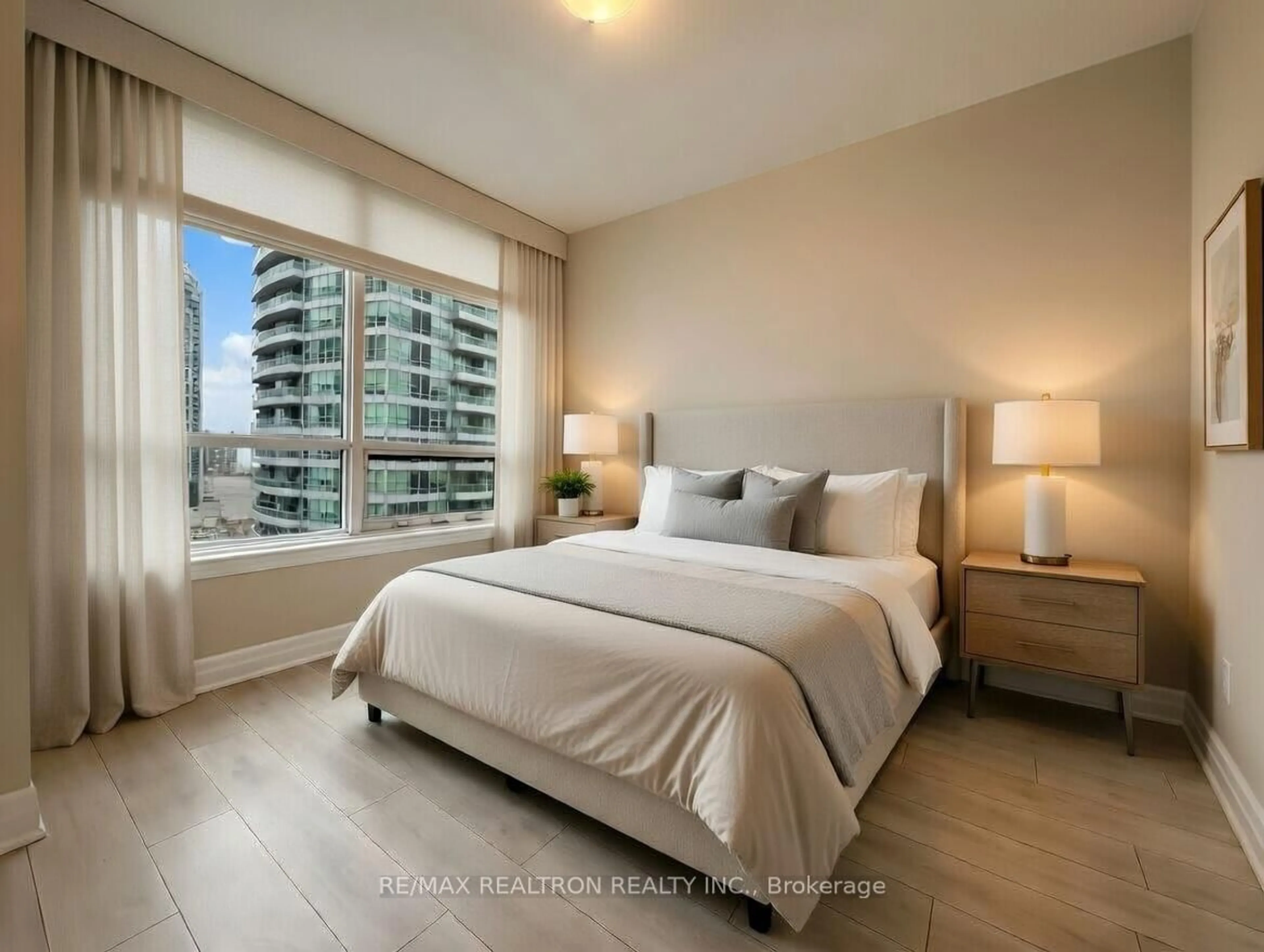 Bedroom with bed, unknown for 30 Elm Dr #1011, Mississauga Ontario L5B 0N6