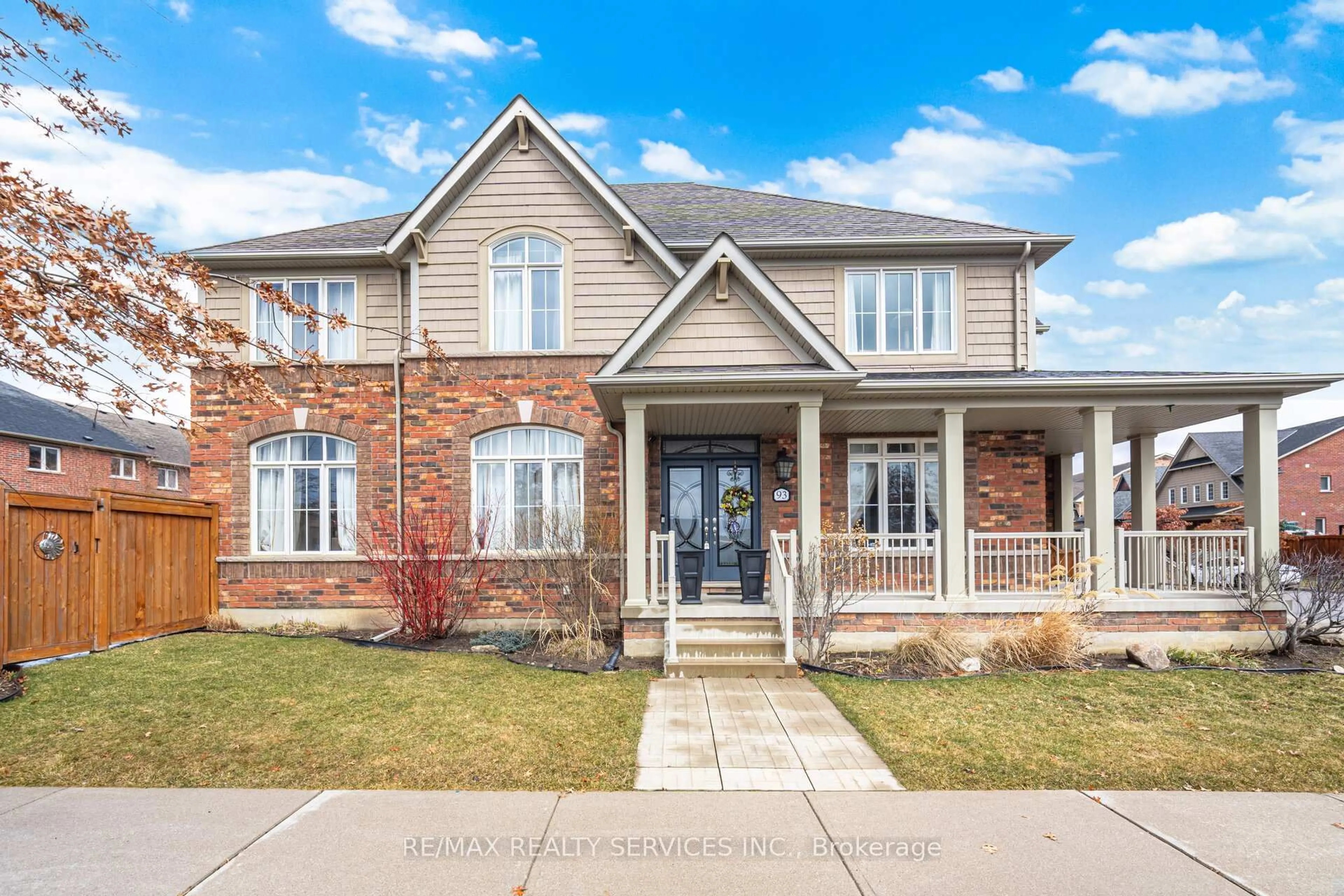 Home with brick exterior material, street for 93 Learmont Ave, Caledon Ontario L7C 3R4