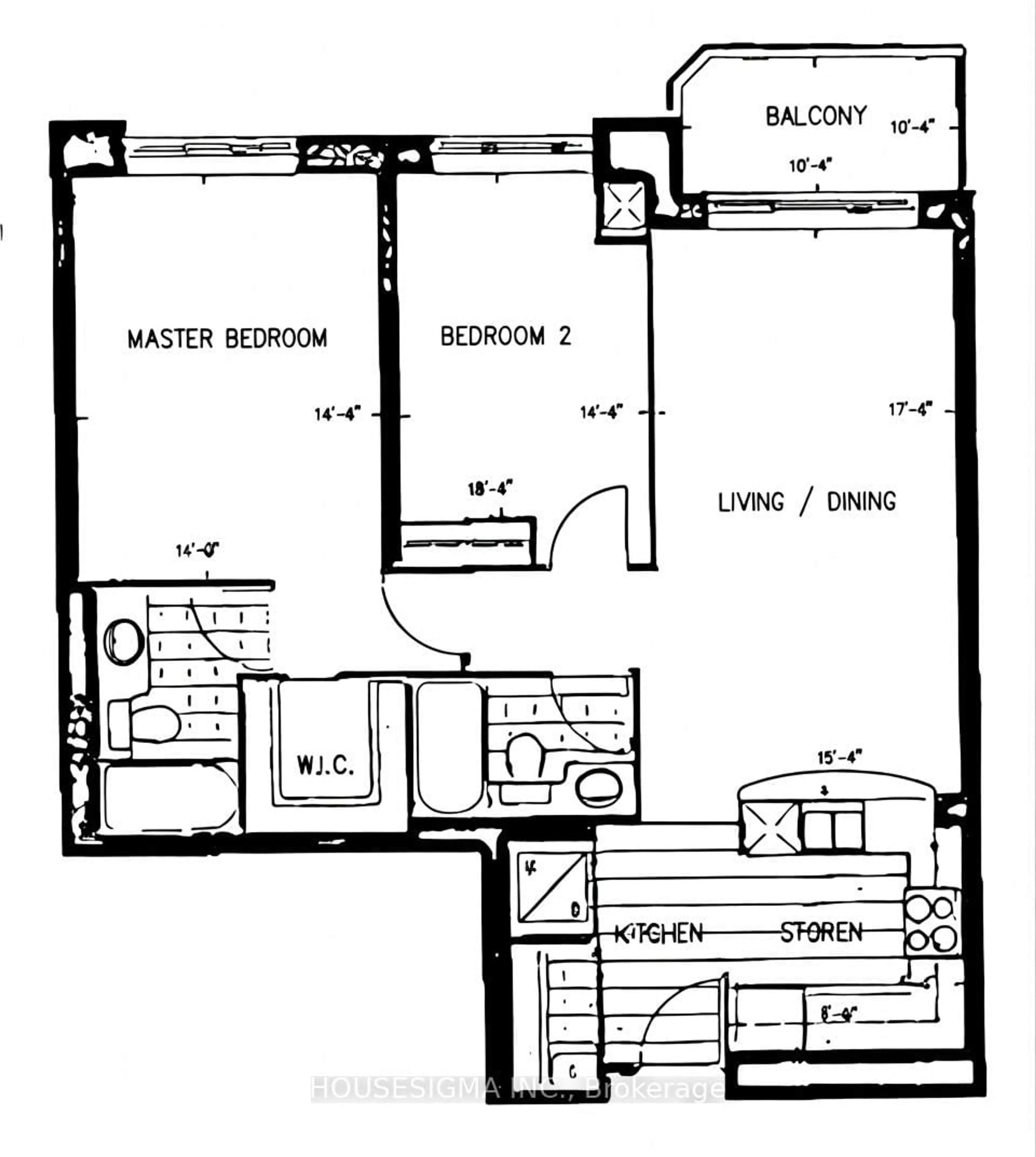 Floor plan for 35 Kingsbridge Garden Circ #513, Mississauga Ontario L5R 3Z5