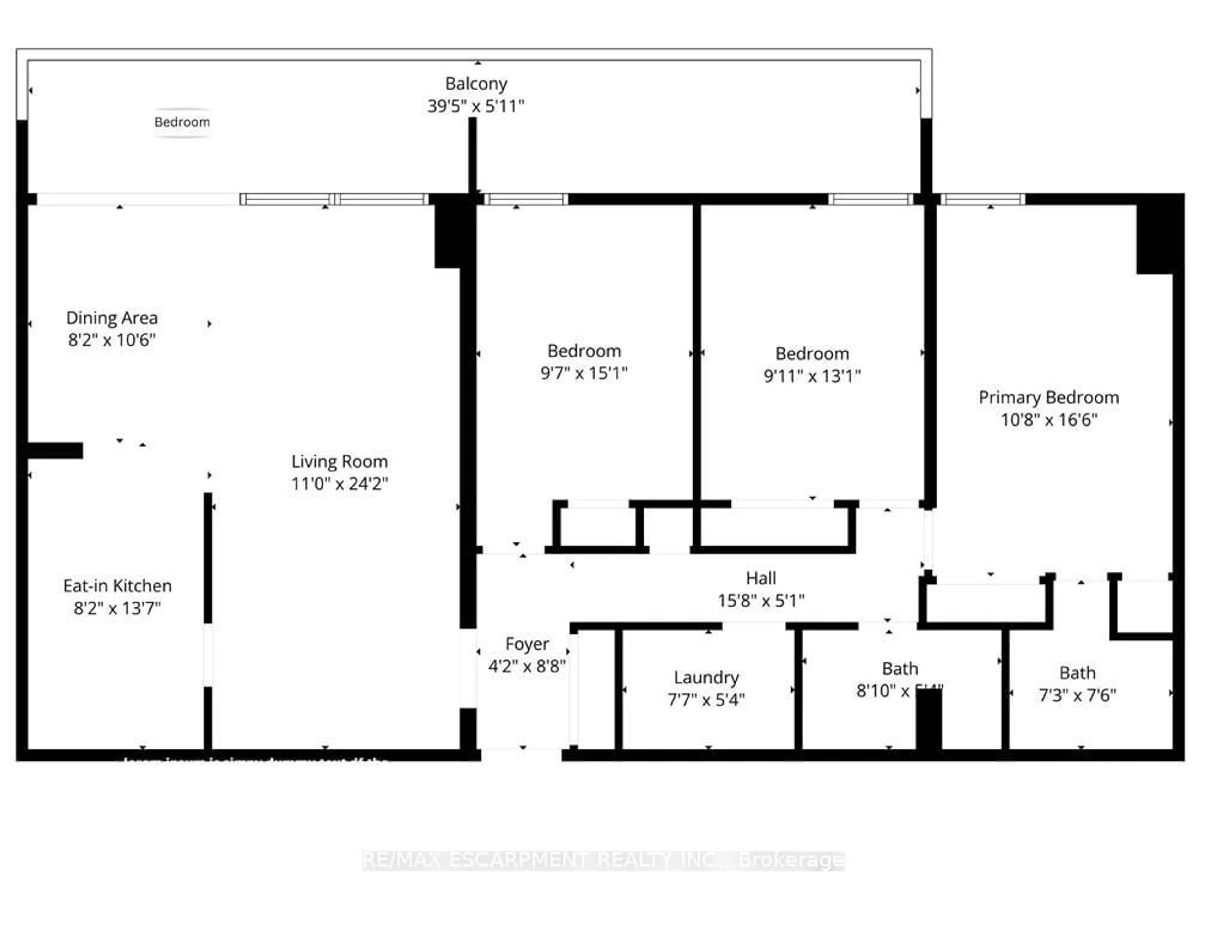 Floor plan for 2055 Upper Middle Rd #1405, Burlington Ontario L7P 3P4