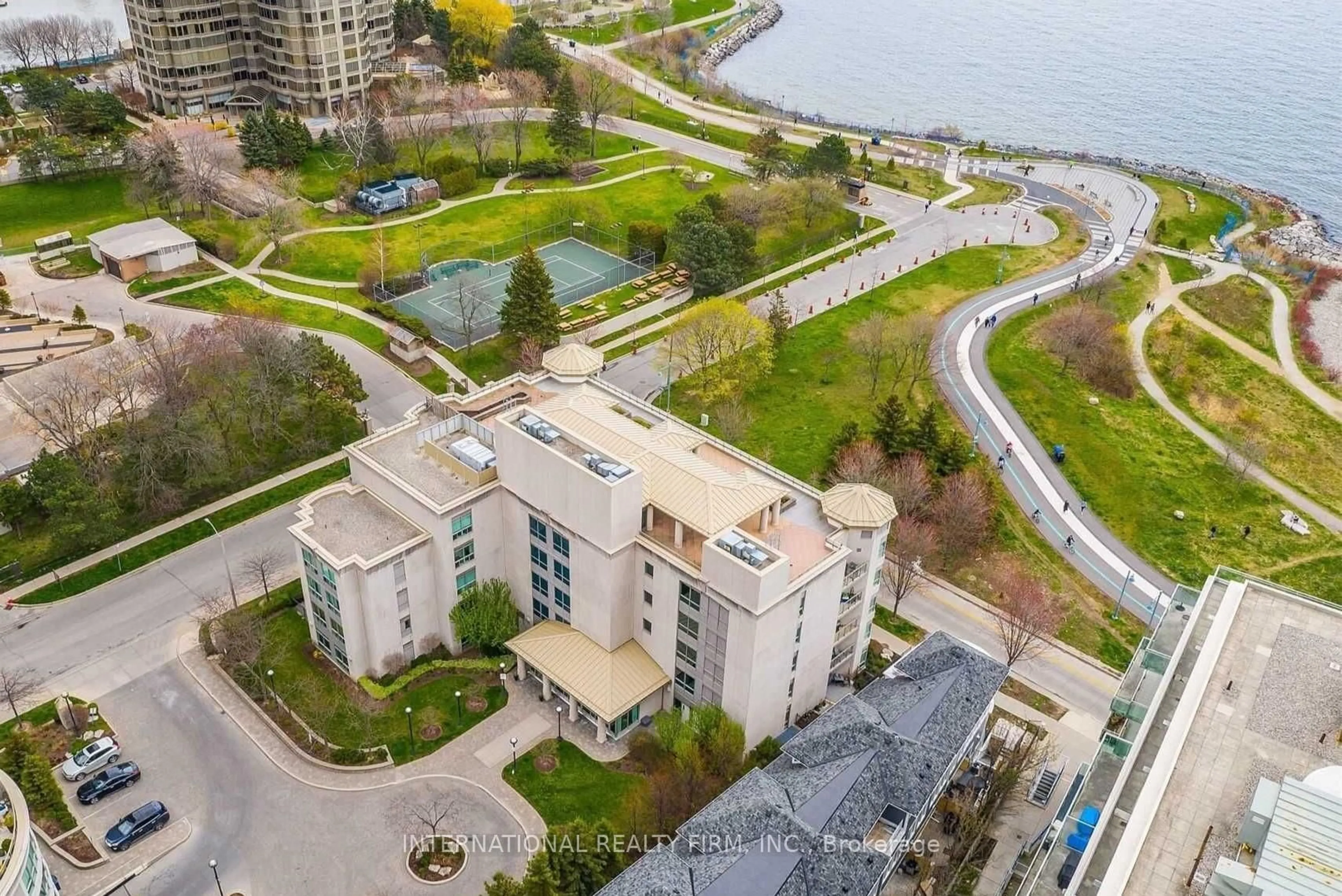 A pic from outside/outdoor area/front of a property/back of a property/a pic from drone, water/lake/river/ocean view for 80 Palace Pier Crt #PH502, Toronto Ontario M8V 4C1