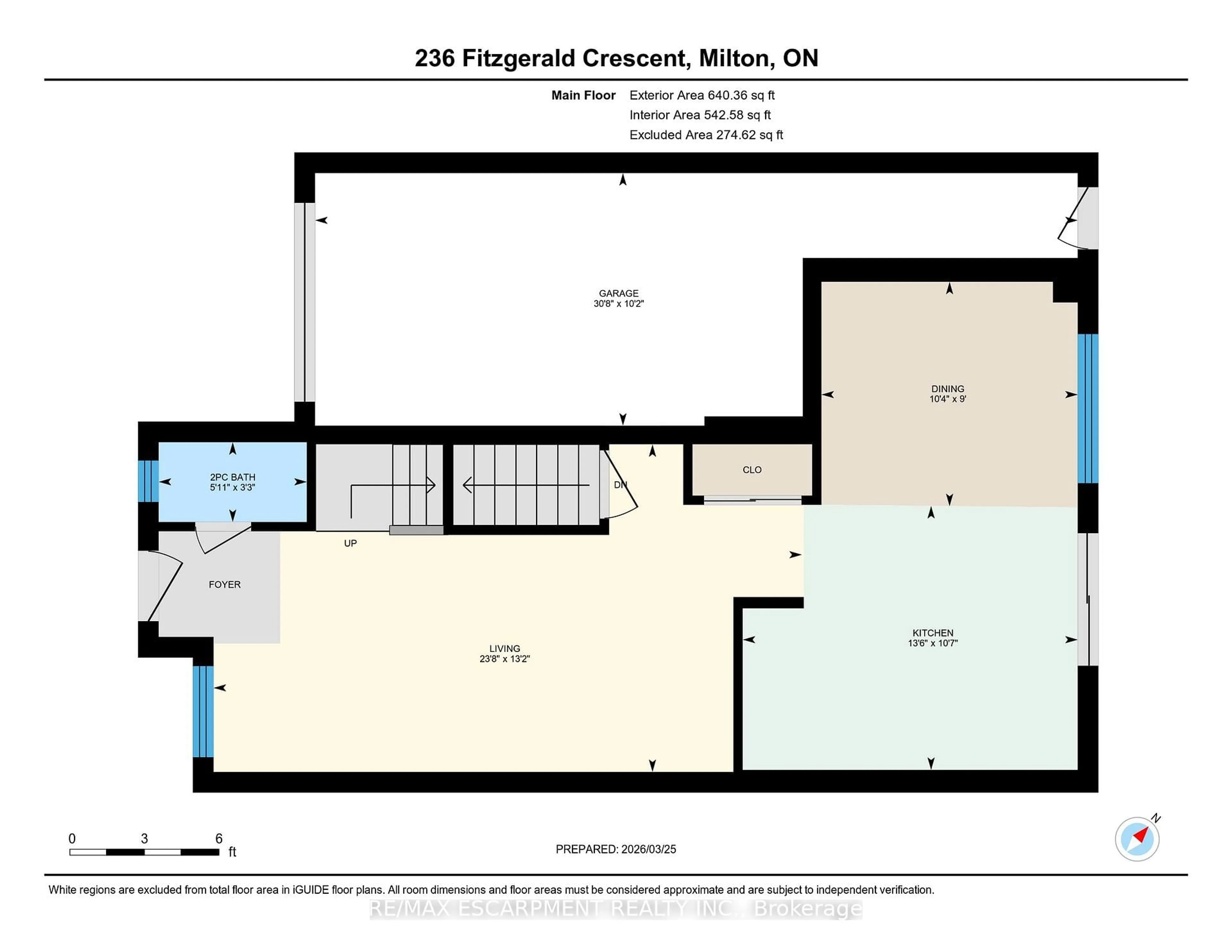 Floor plan for 236 Fitzgerald Cres, Milton Ontario L9T 5Y4