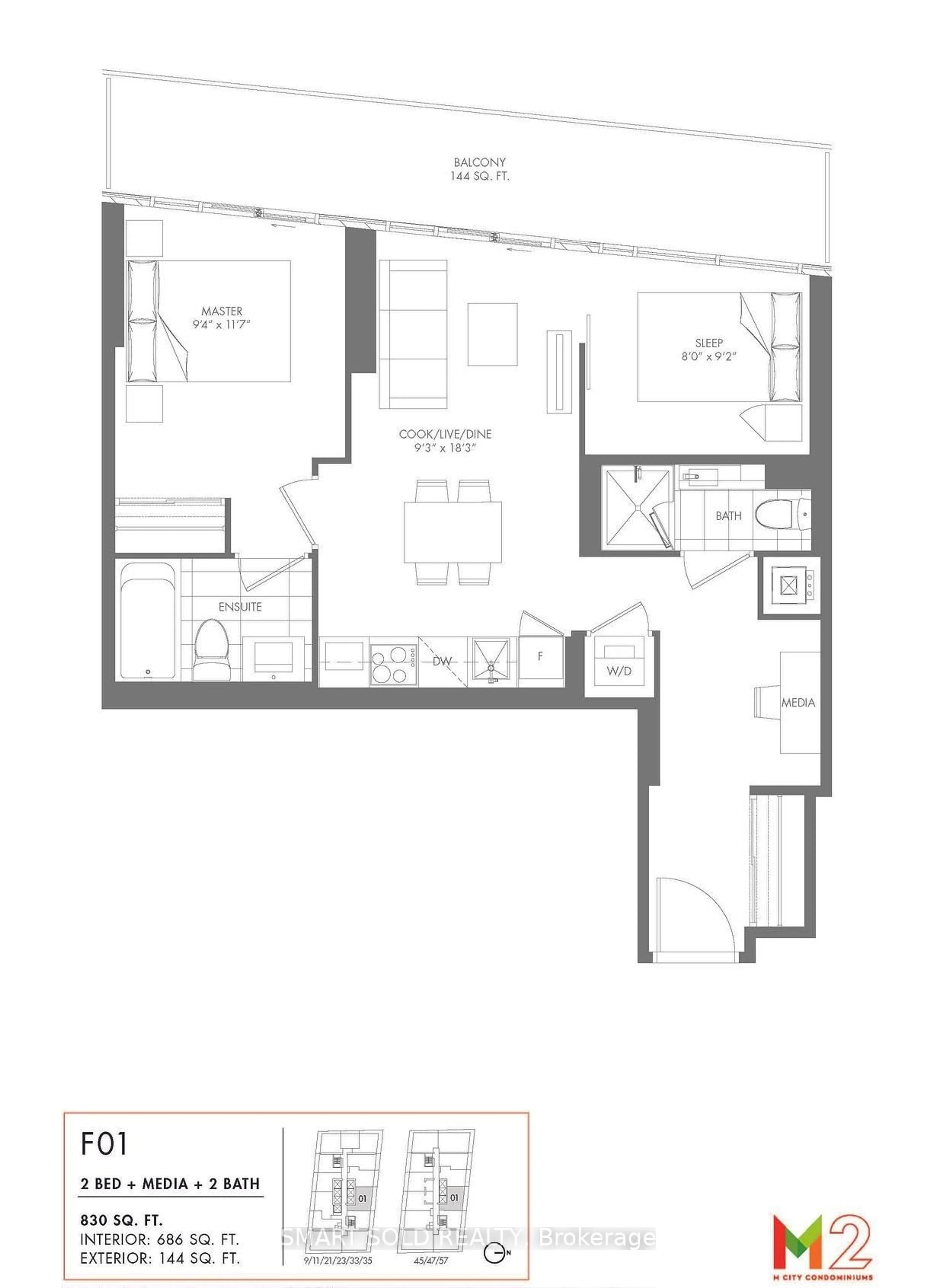 Floor plan for 3883 Quartz Rd #1101, Mississauga Ontario L5B 0M4