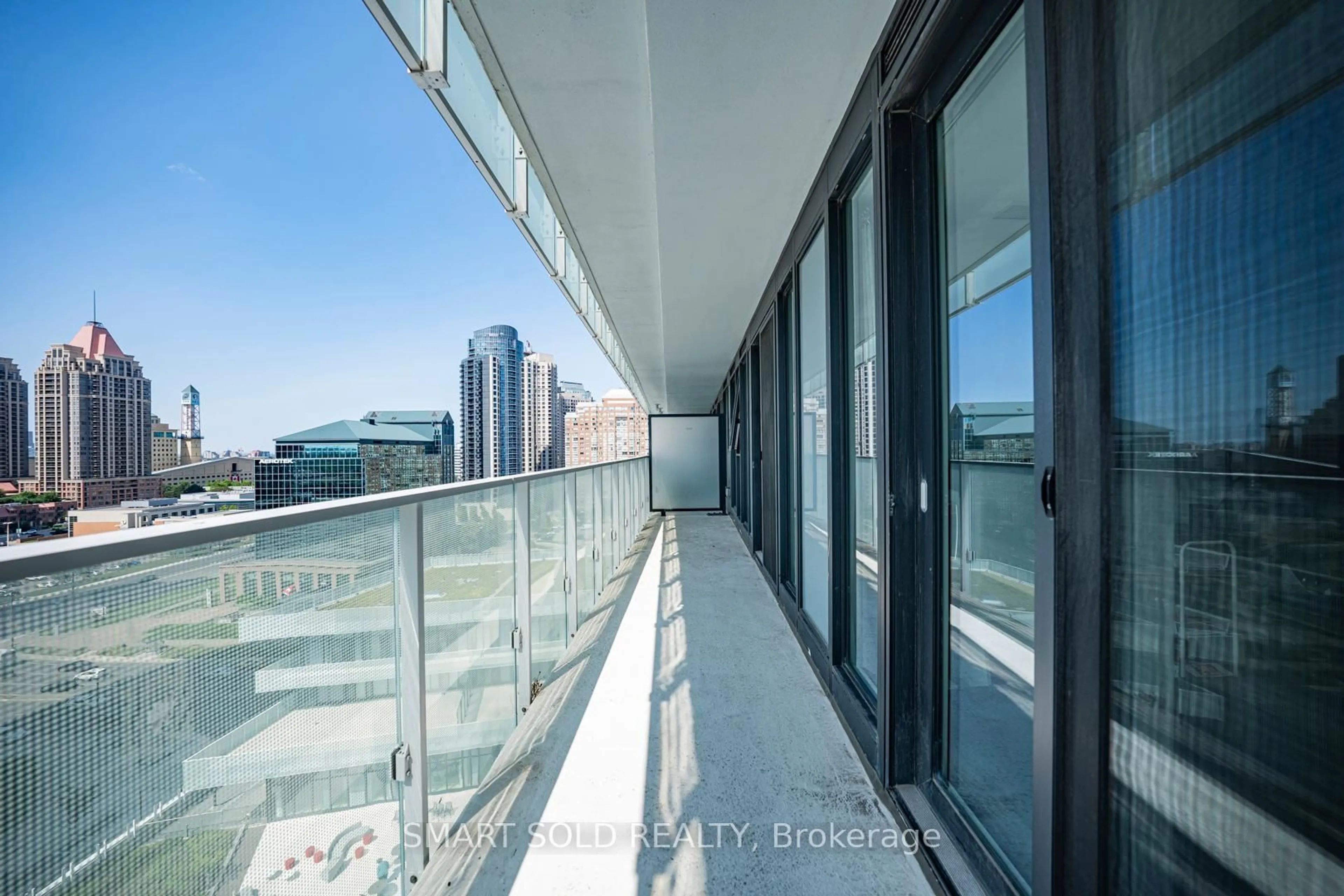 Balcony in the apartment, city buildings view from balcony for 3883 Quartz Rd #1101, Mississauga Ontario L5B 0M4