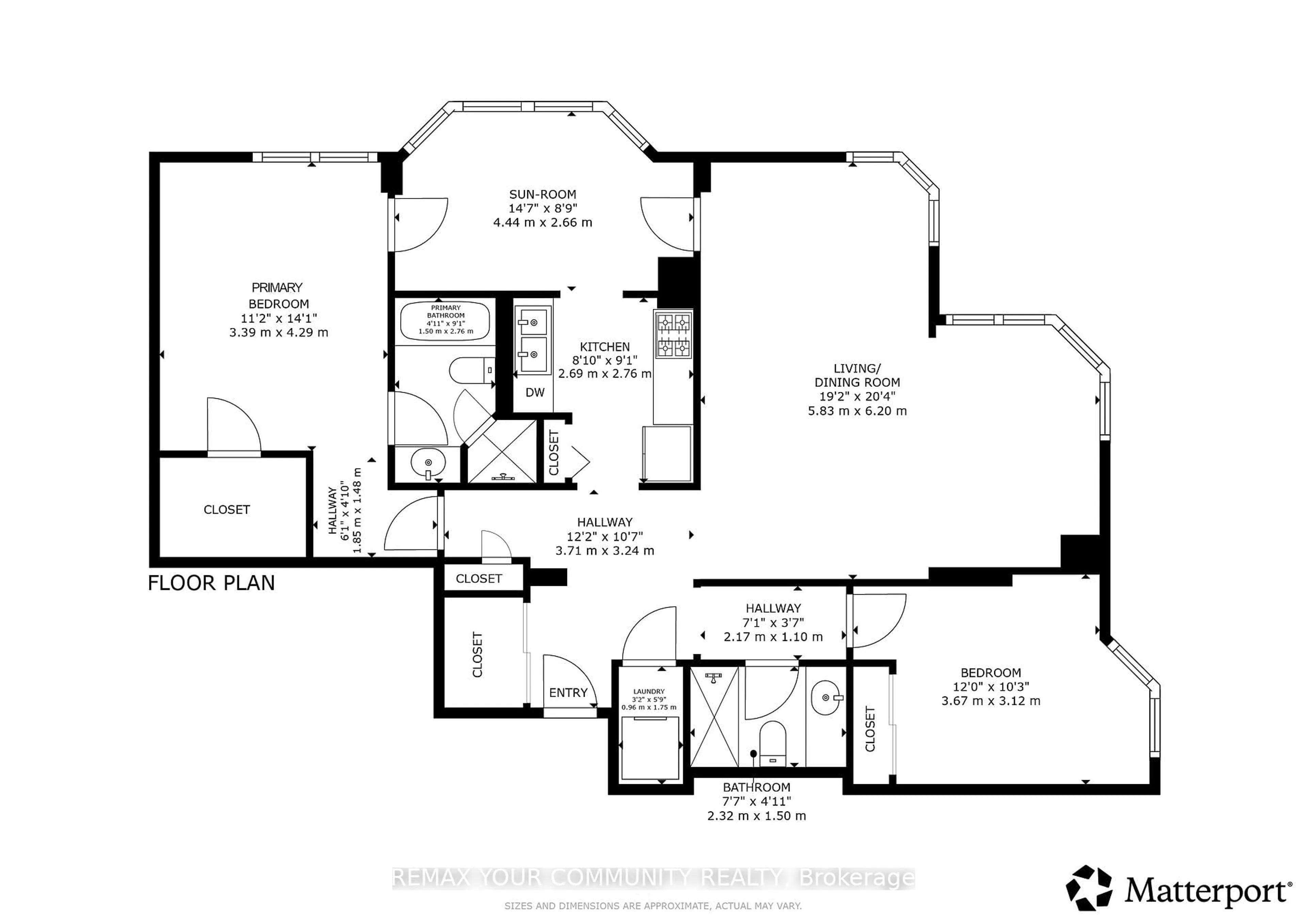 Floor plan for 1155 Bough Beeches Blvd #801, Mississauga Ontario L4W 4N2