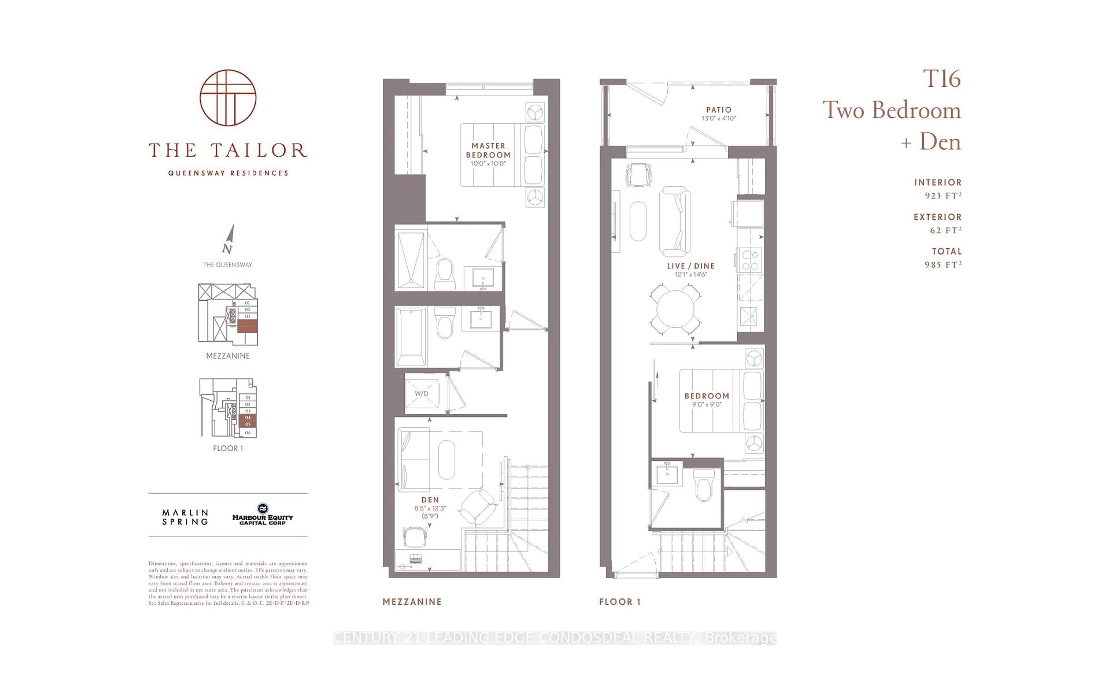 Floor plan for 1195 The Queensway #104, Toronto Ontario M8Z 1R6