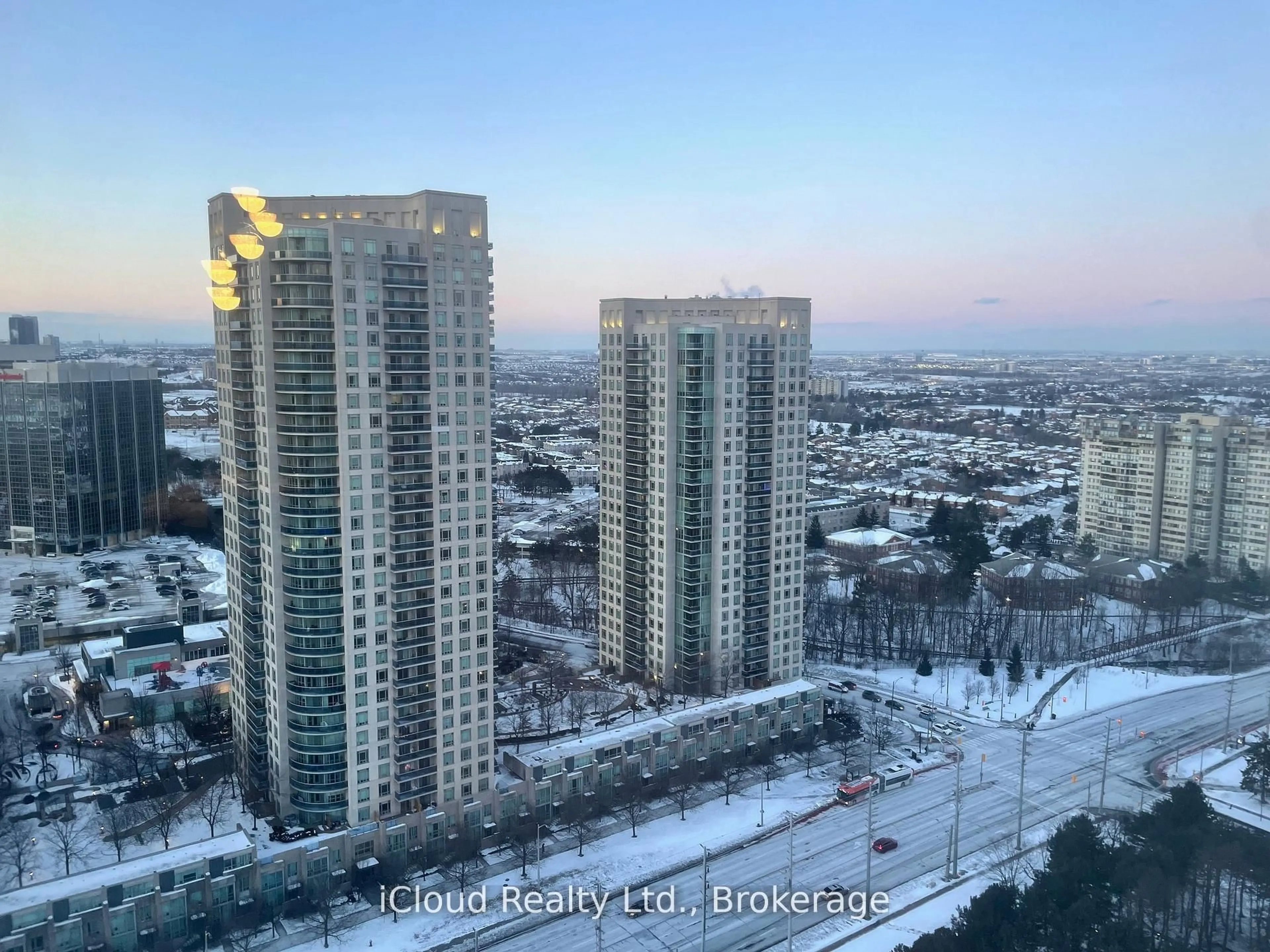 A pic from outside/outdoor area/front of a property/back of a property/a pic from drone, city buildings view from balcony for 3650 Kaneff Cres #3208, Mississauga Ontario L5A 4A1