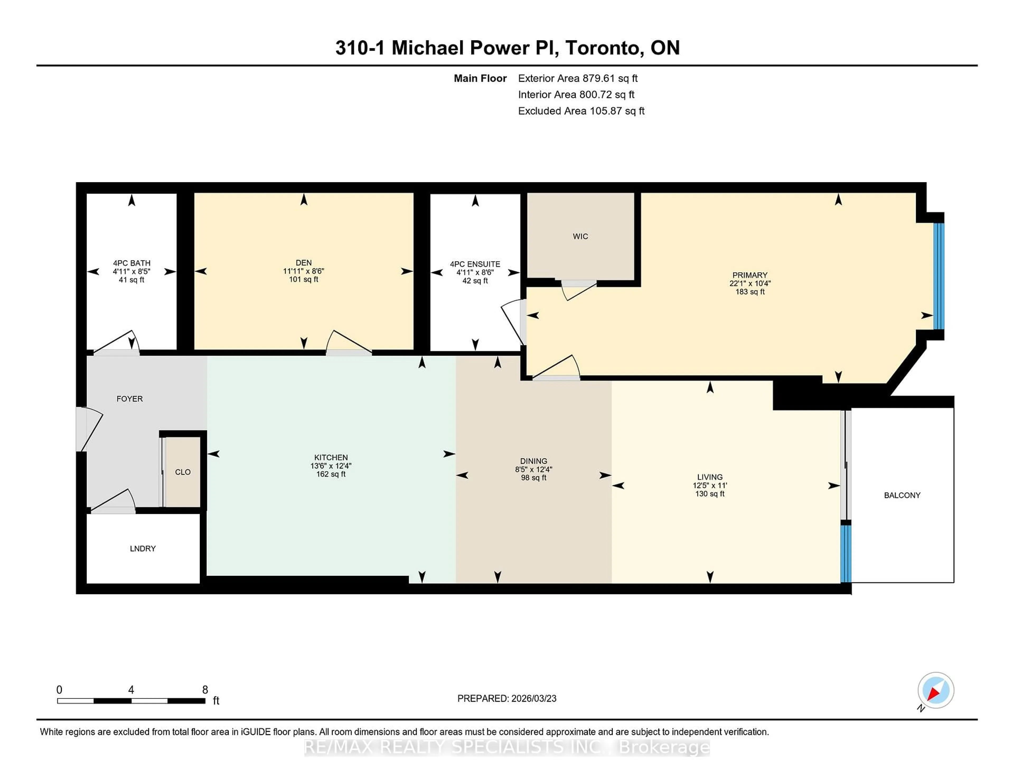 Floor plan for 1 Michael Power Pl #310, Toronto Ontario M9A 0A1