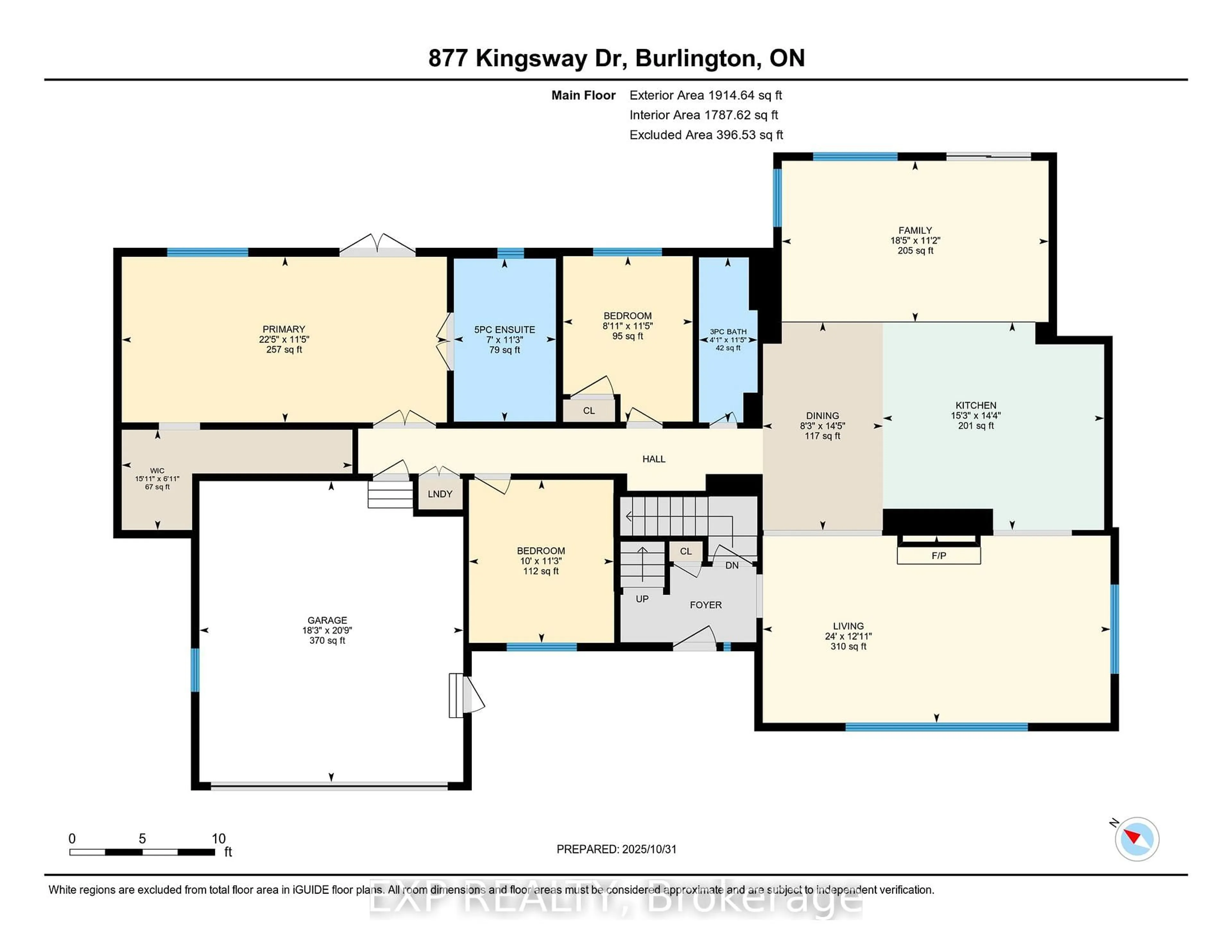 Floor plan for 877 Kingsway Dr, Burlington Ontario L7T 3H8