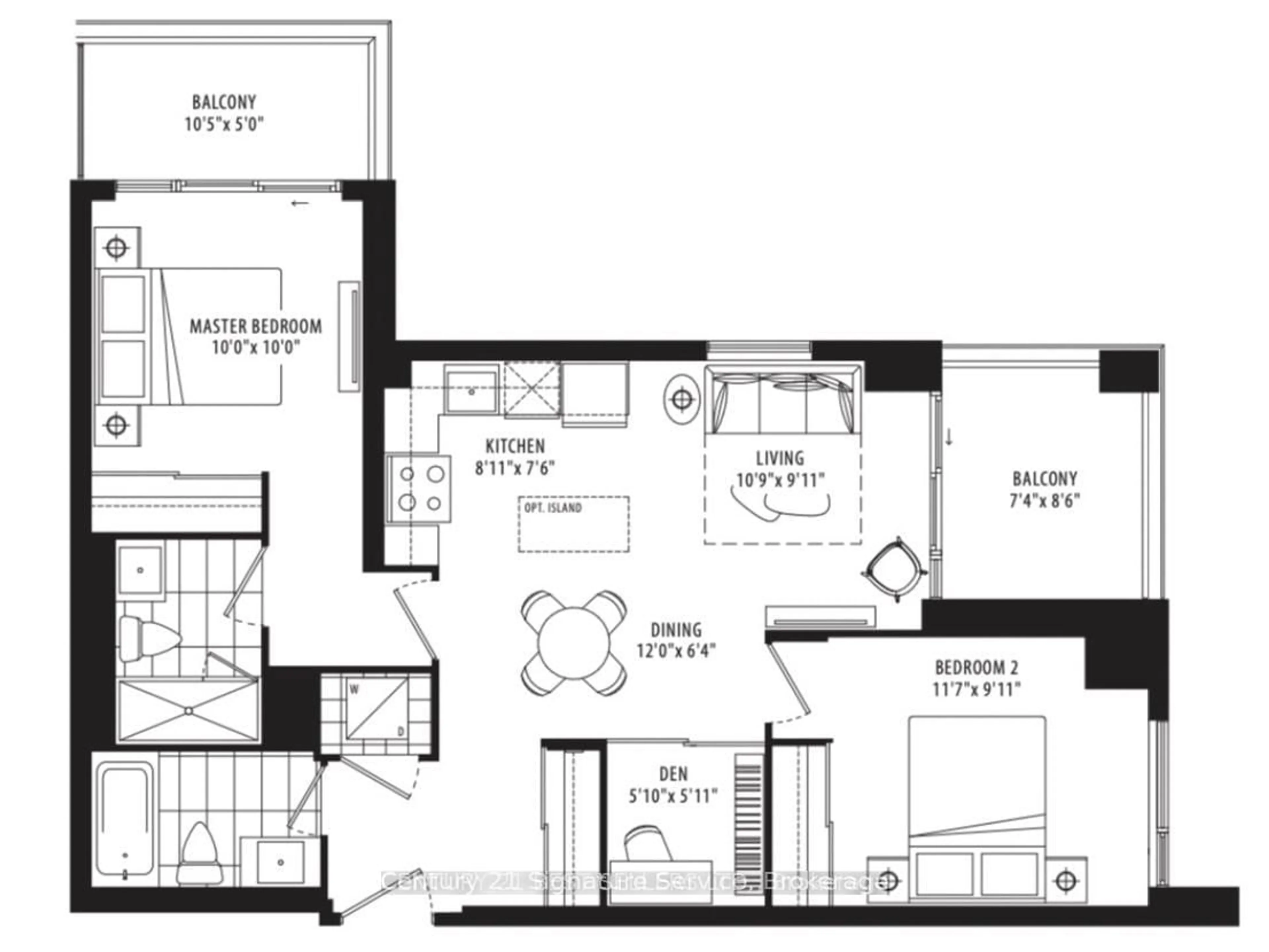 Floor plan for 202 Burnhamthorpe Rd #1906, Mississauga Ontario L5A 4L4