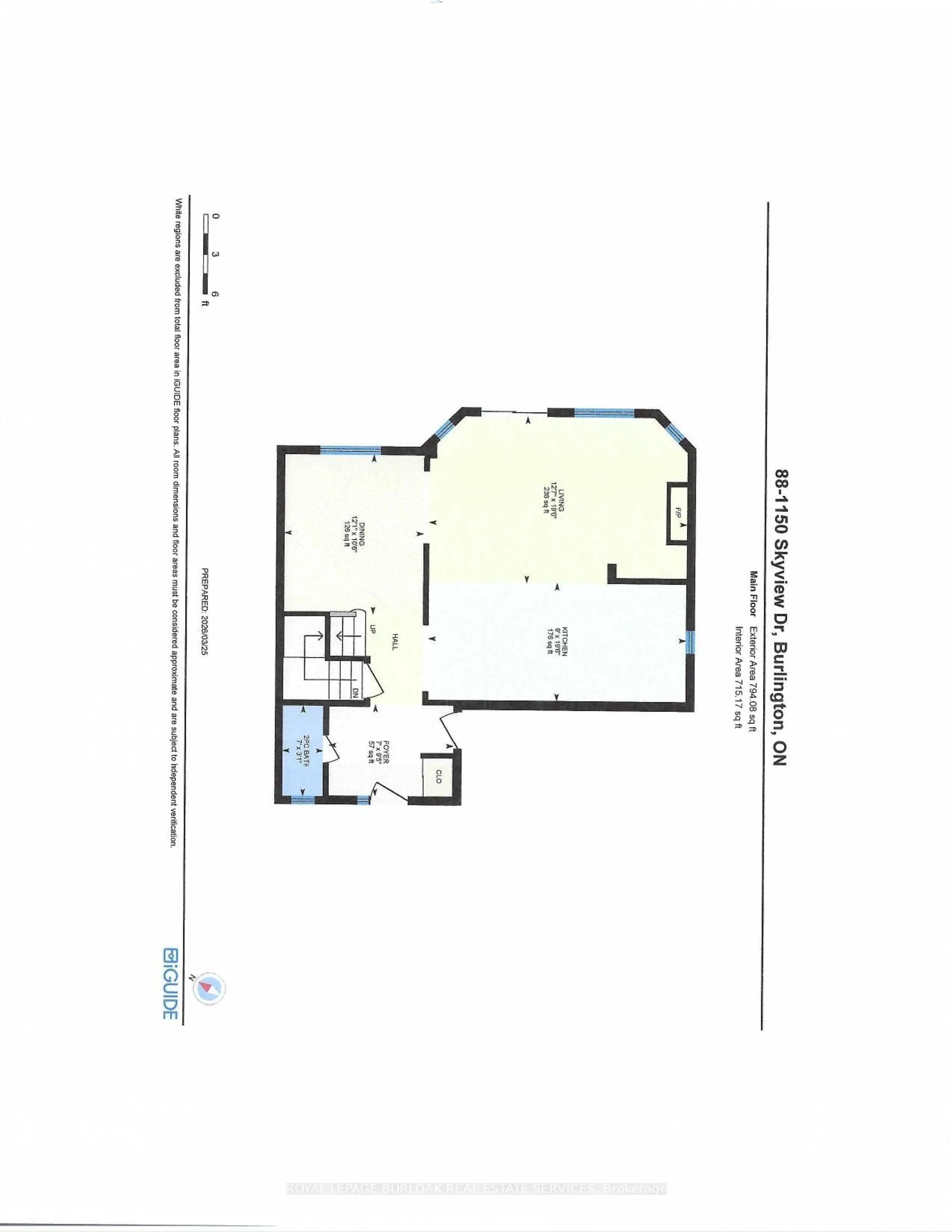 Floor plan for 1150 Skyview Dr #88, Burlington Ontario L7P 4X5