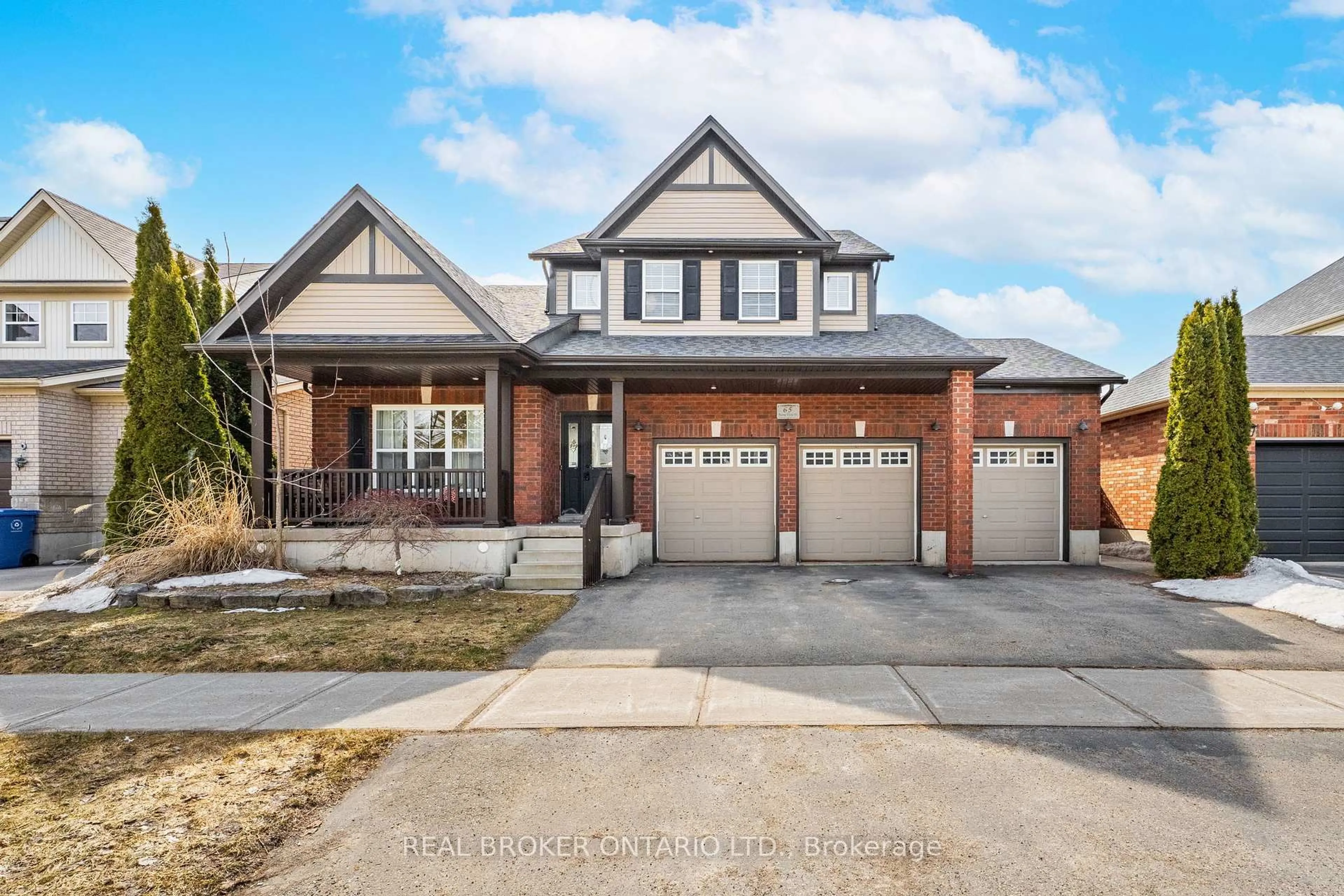 Home with brick exterior material, street for 65 Buena Vista Dr, Orangeville Ontario L9W 5K8