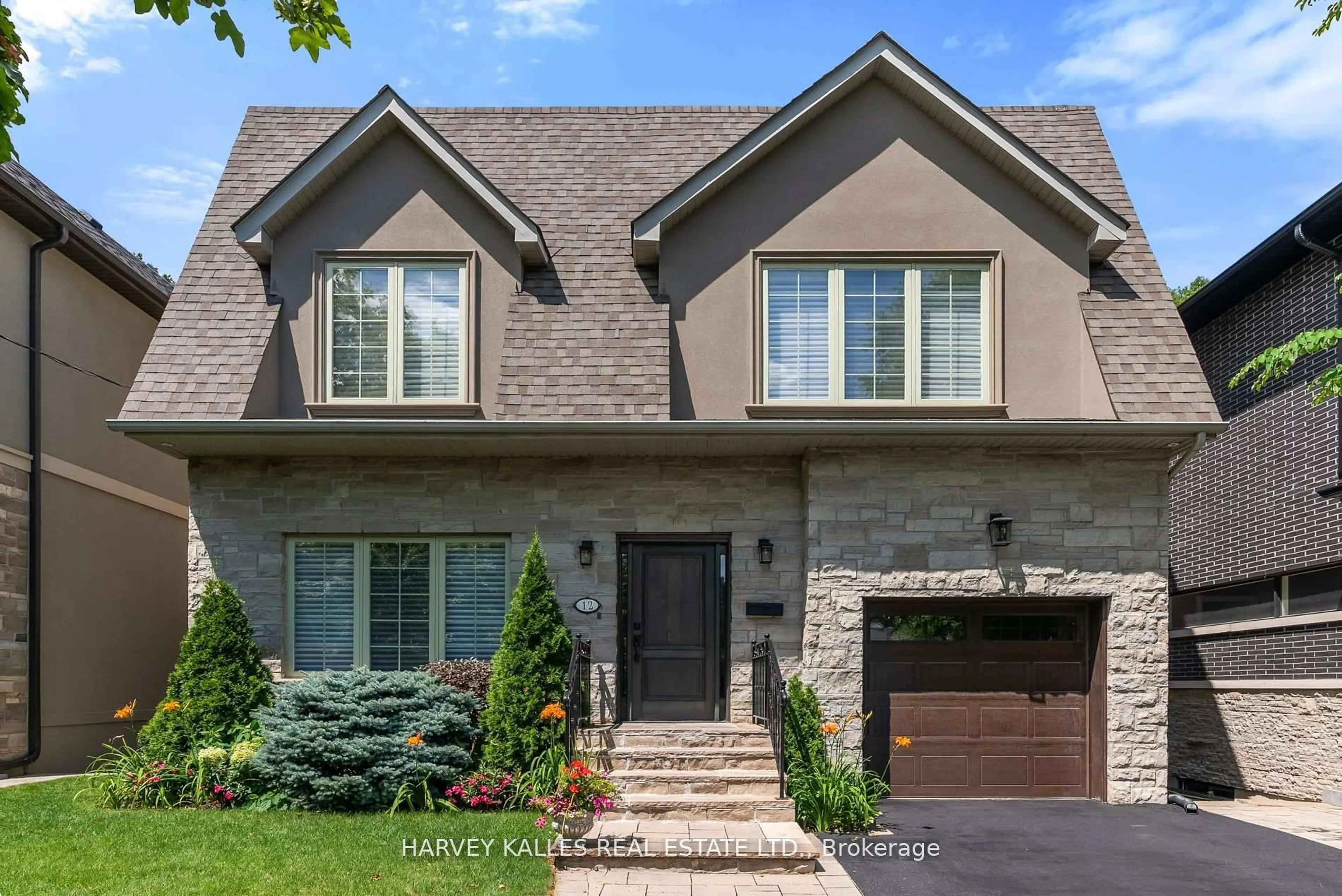 Home with brick exterior material, street for 12 Reid Manr, Toronto Ontario M8Y 2H7