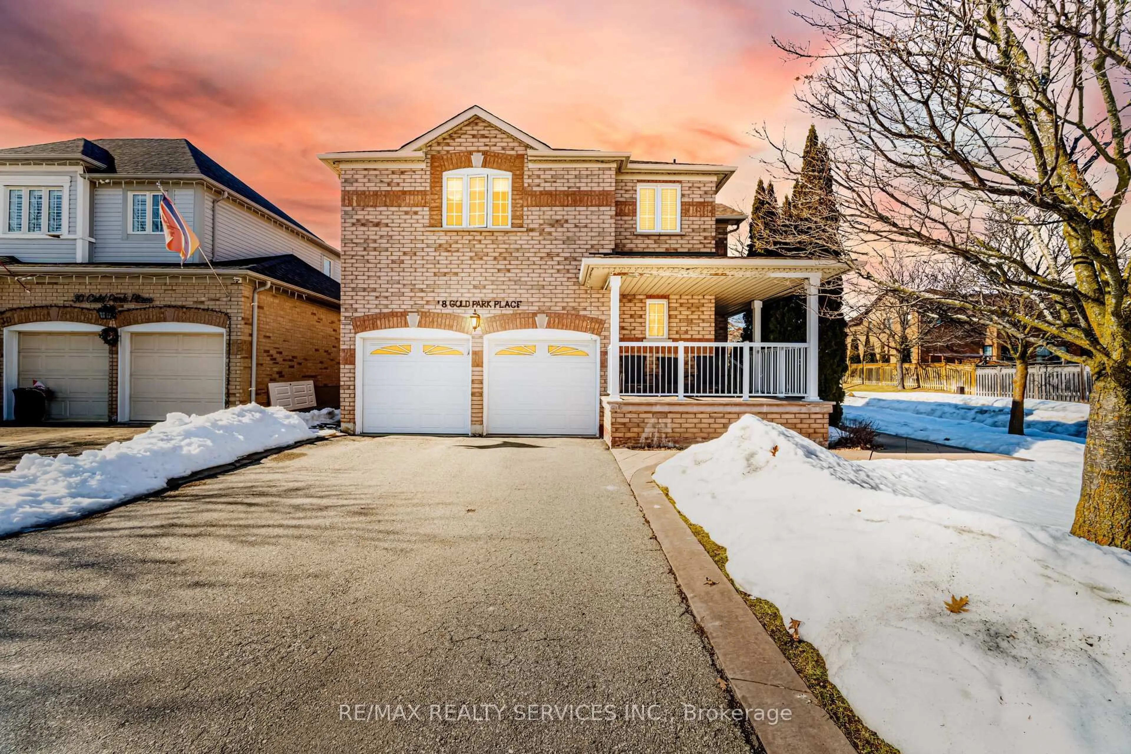 Home with brick exterior material, street for 28 GOLD PARK Pl, Brampton Ontario L7A 2E2