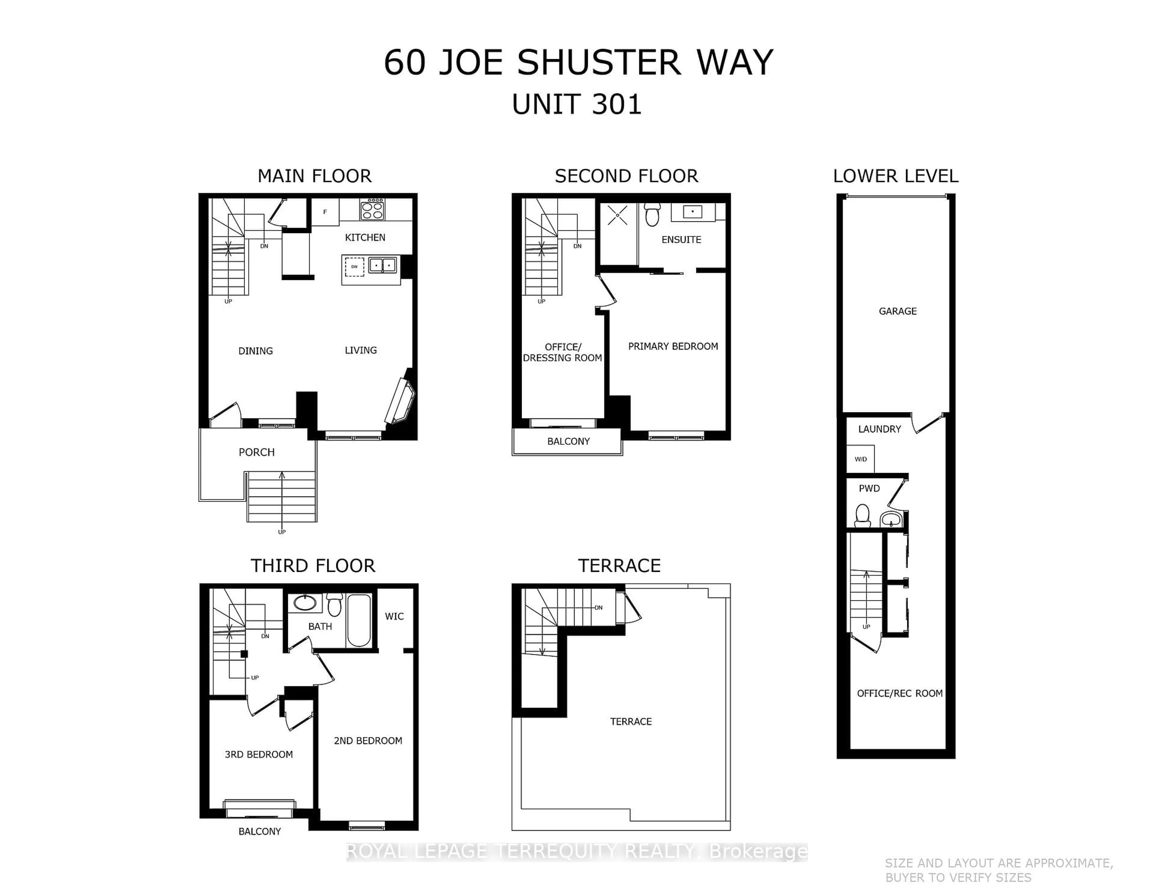 Floor plan for 60 Joe Shuster Way #301, Toronto Ontario M6K 1Y8
