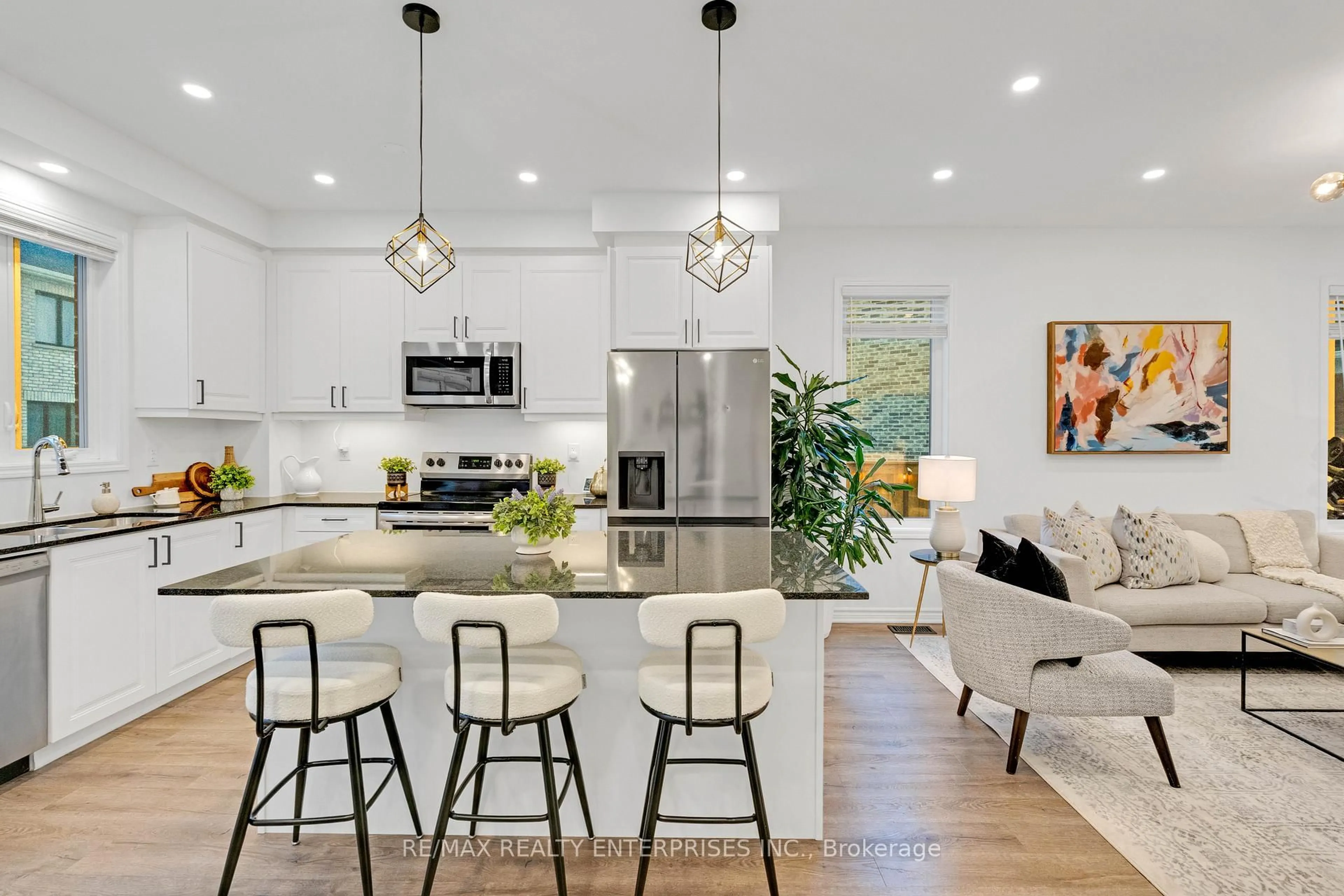 Open concept kitchen, ceramic/tile floor for 1536 Moira Cres, Milton Ontario L9E 1Y1