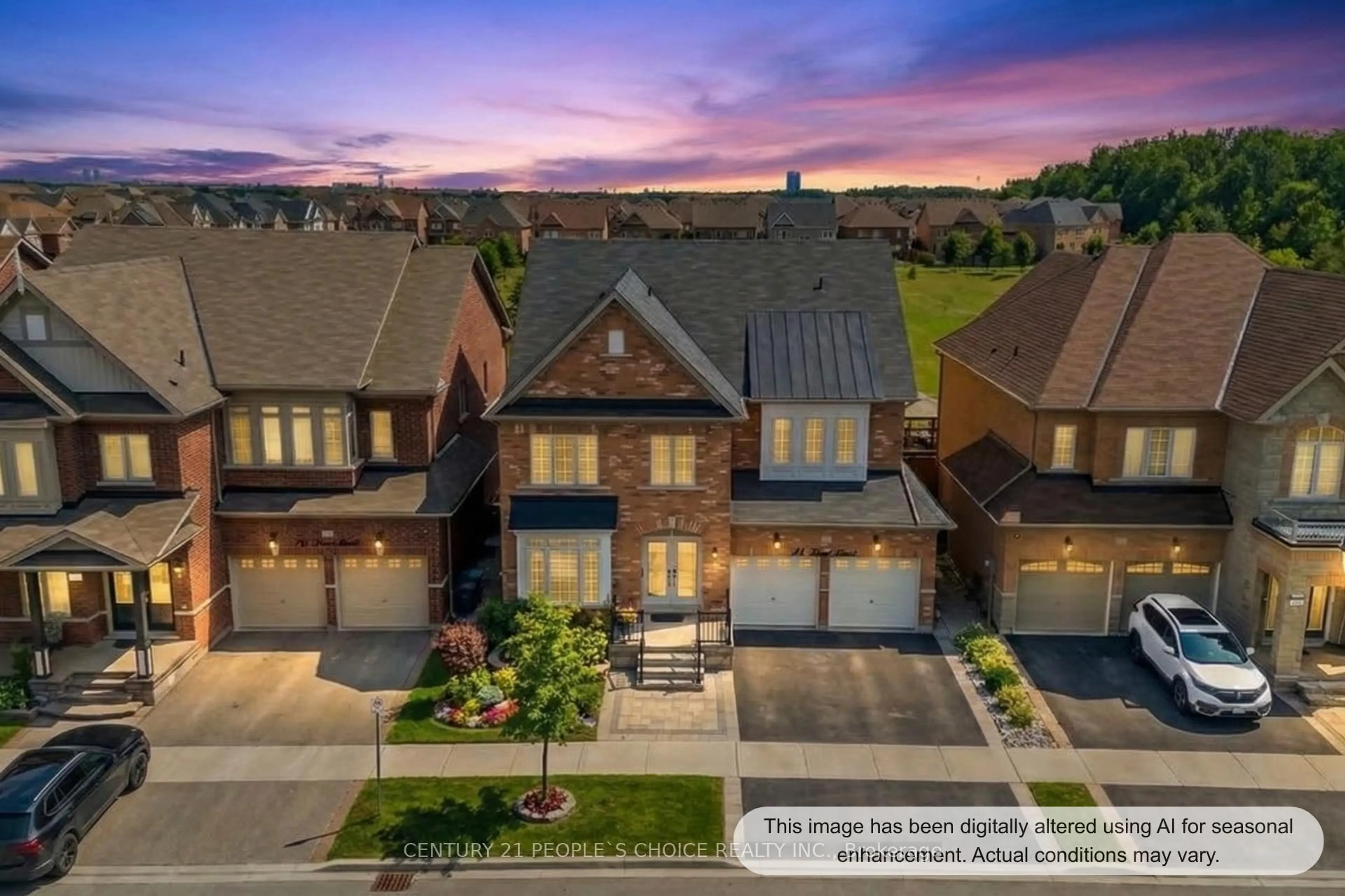 A pic from outside/outdoor area/front of a property/back of a property/a pic from drone, street for 28 Truro Circ, Brampton Ontario L7A 4E5