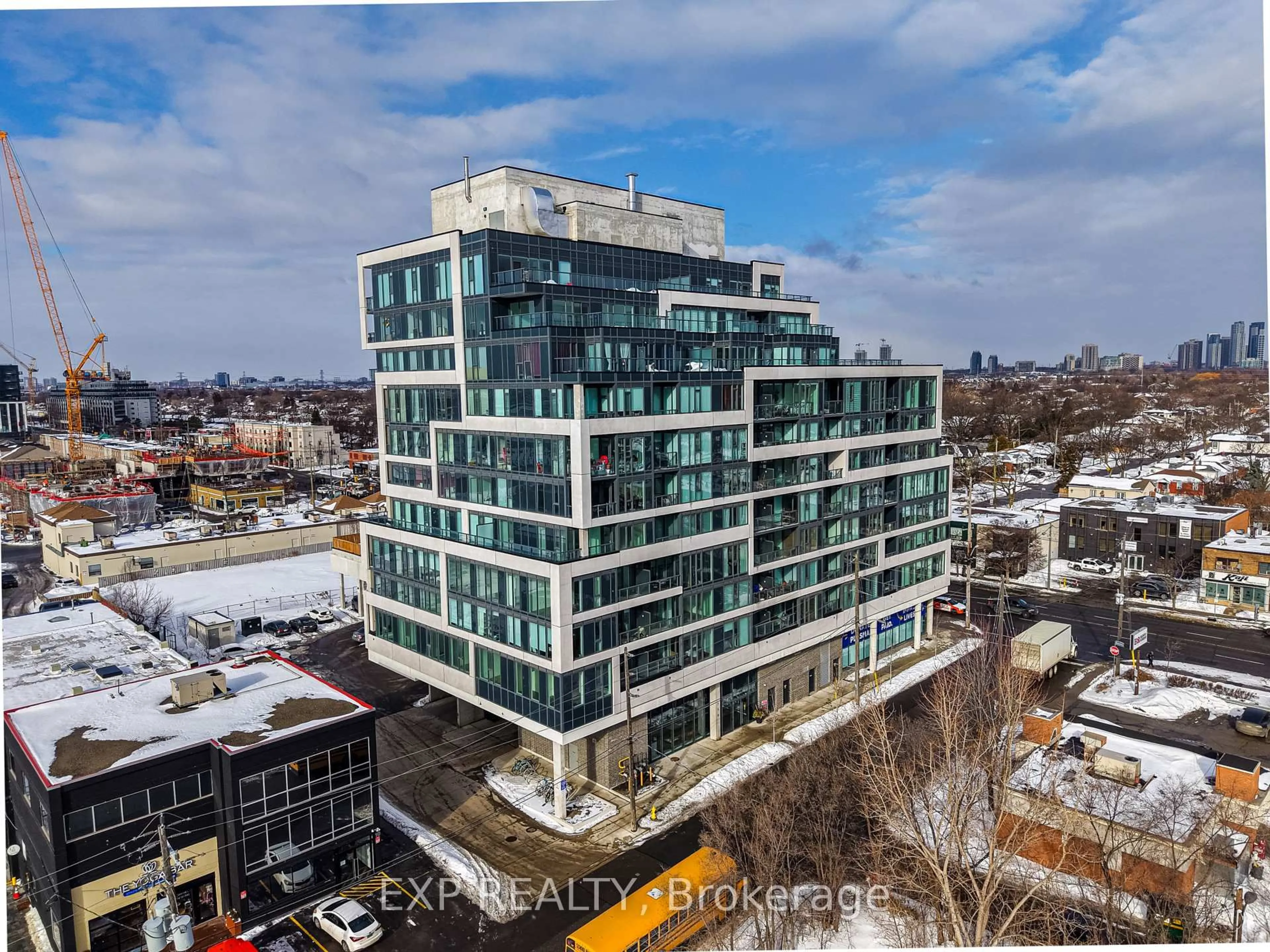 A pic from outside/outdoor area/front of a property/back of a property/a pic from drone, building for 859 The Queensway #209, Toronto Ontario M8Z 1N8