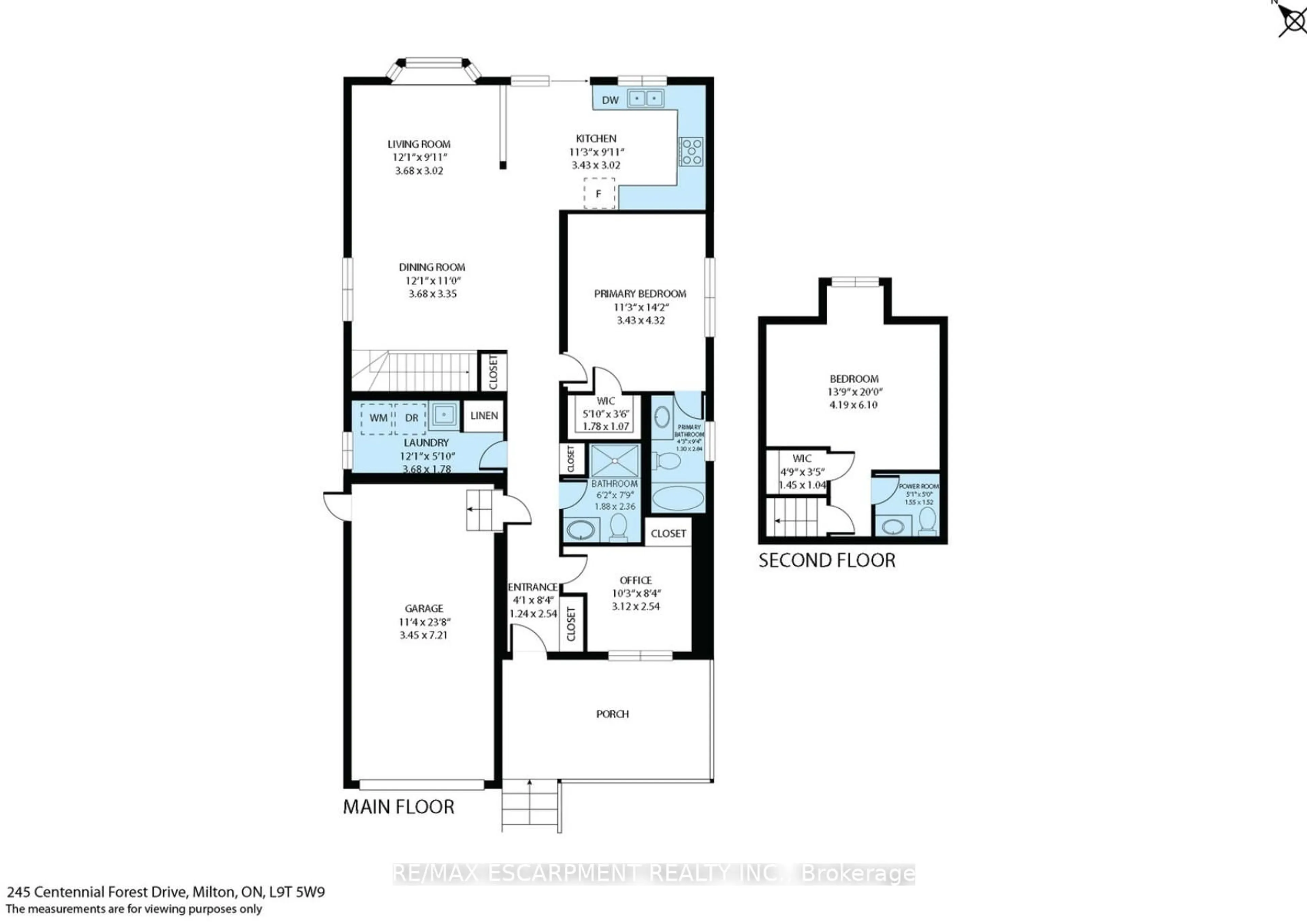 Floor plan for 245 Centennial Forest Dr, Milton Ontario L9T 5W9