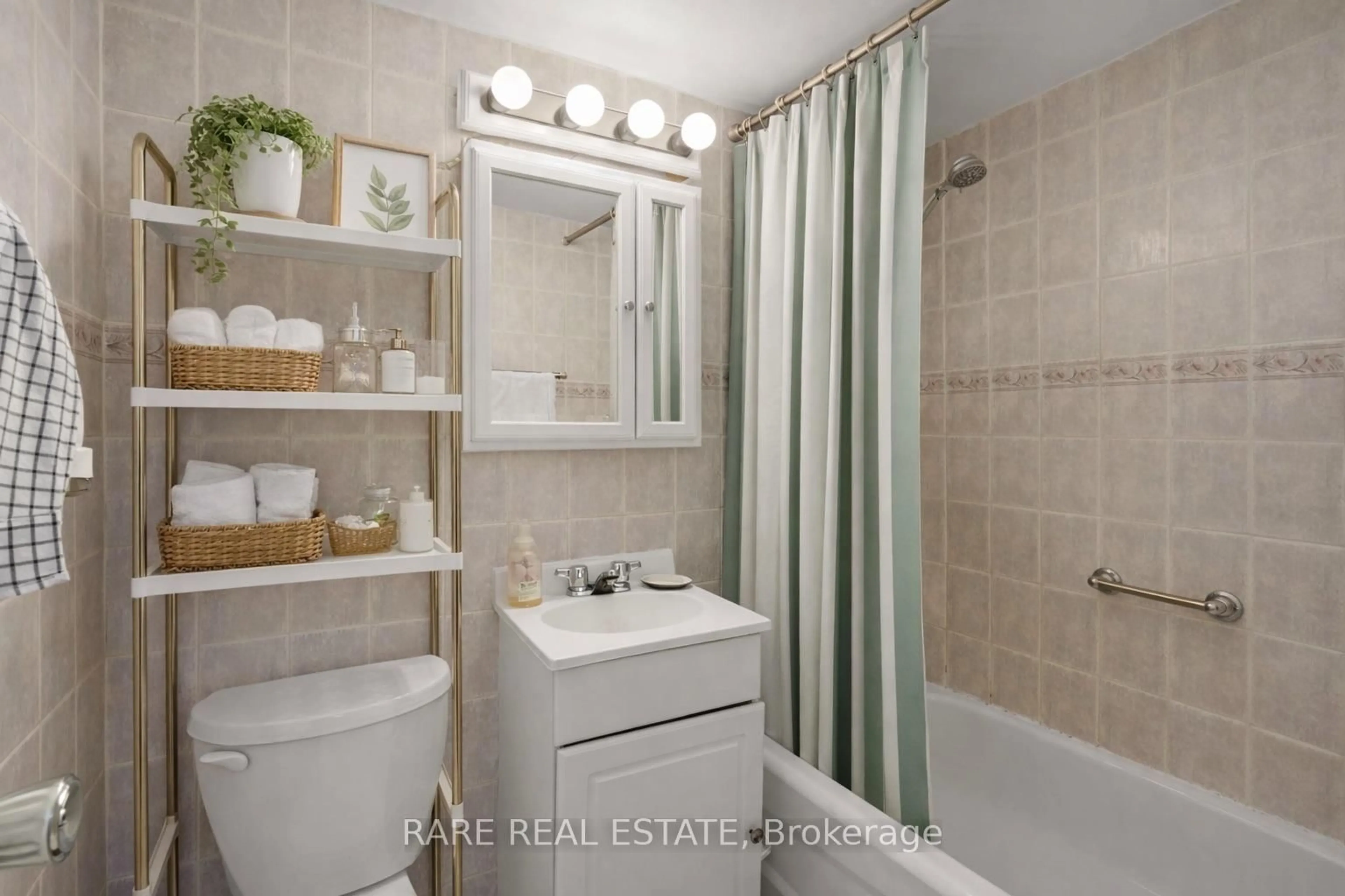 Standard bathroom, ceramic/tile floor for 50 Lotherton Ptwy #1210, Toronto Ontario M6B 2G7