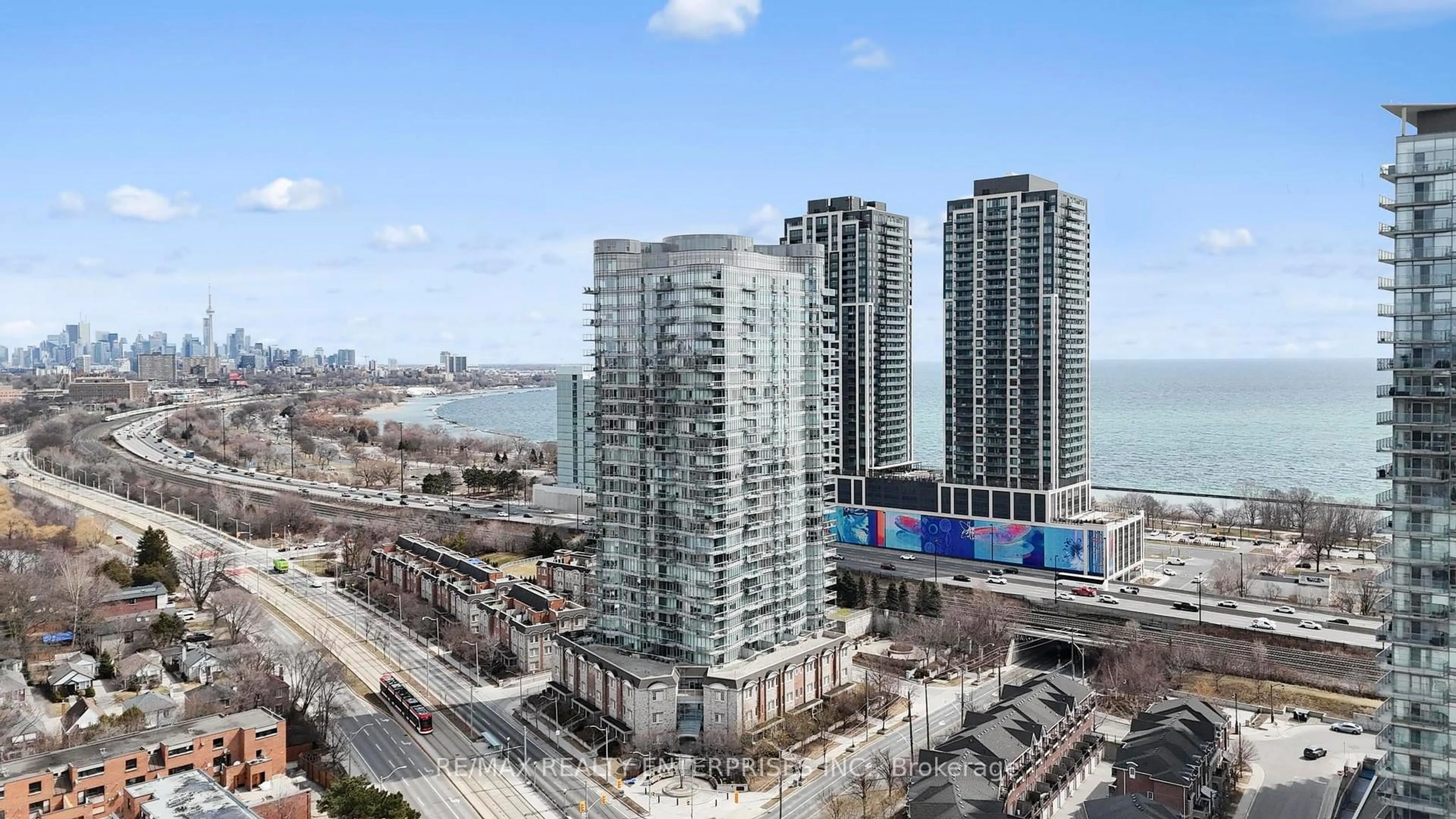 A pic from outside/outdoor area/front of a property/back of a property/a pic from drone, city buildings view from balcony for 15 Windermere Ave #1810, Toronto Ontario M6S 5A2