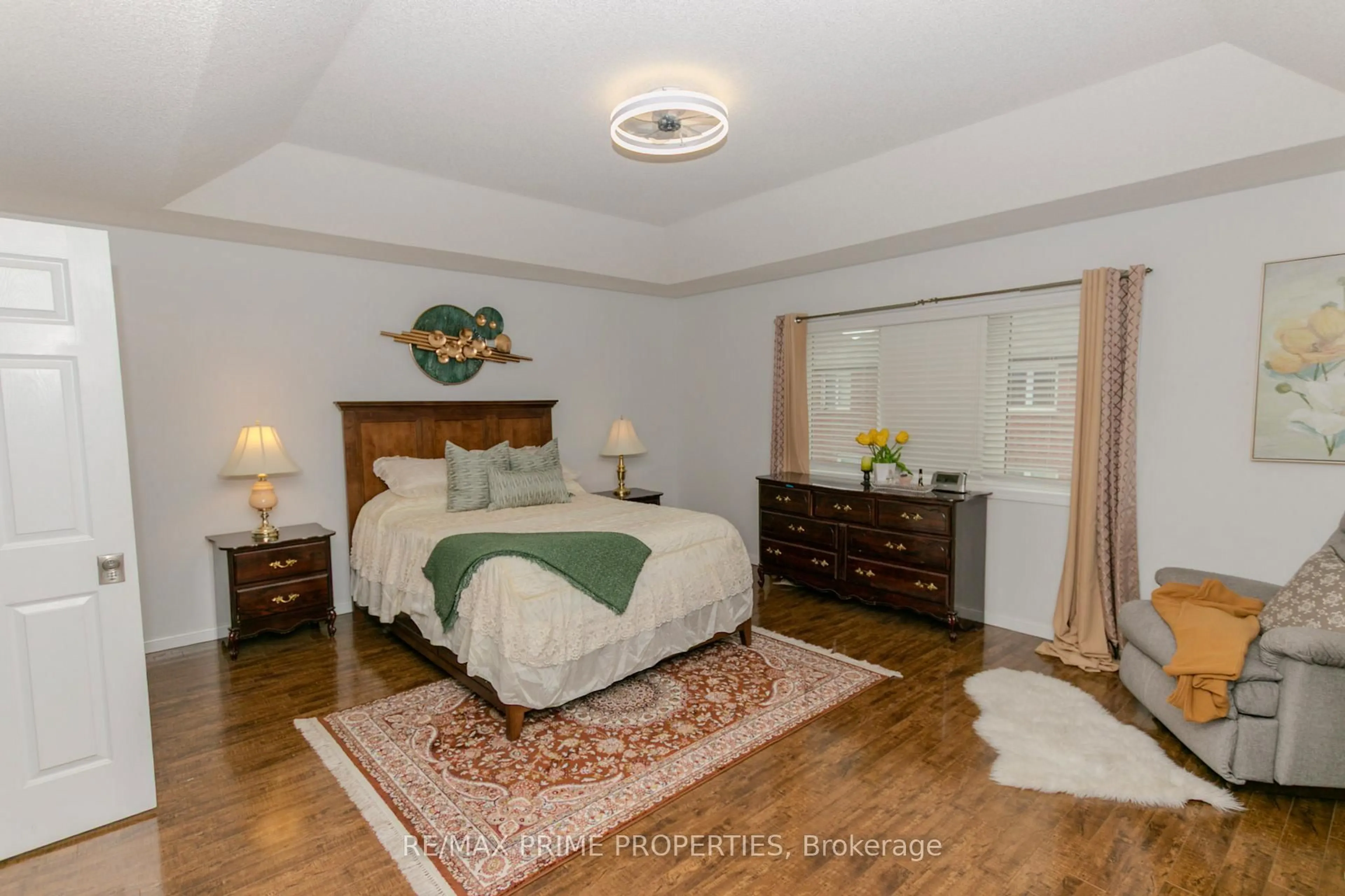 Bedroom with bed, wood/laminate floor for 50 Gibbs Rd, Brampton Ontario L7A 0Y5