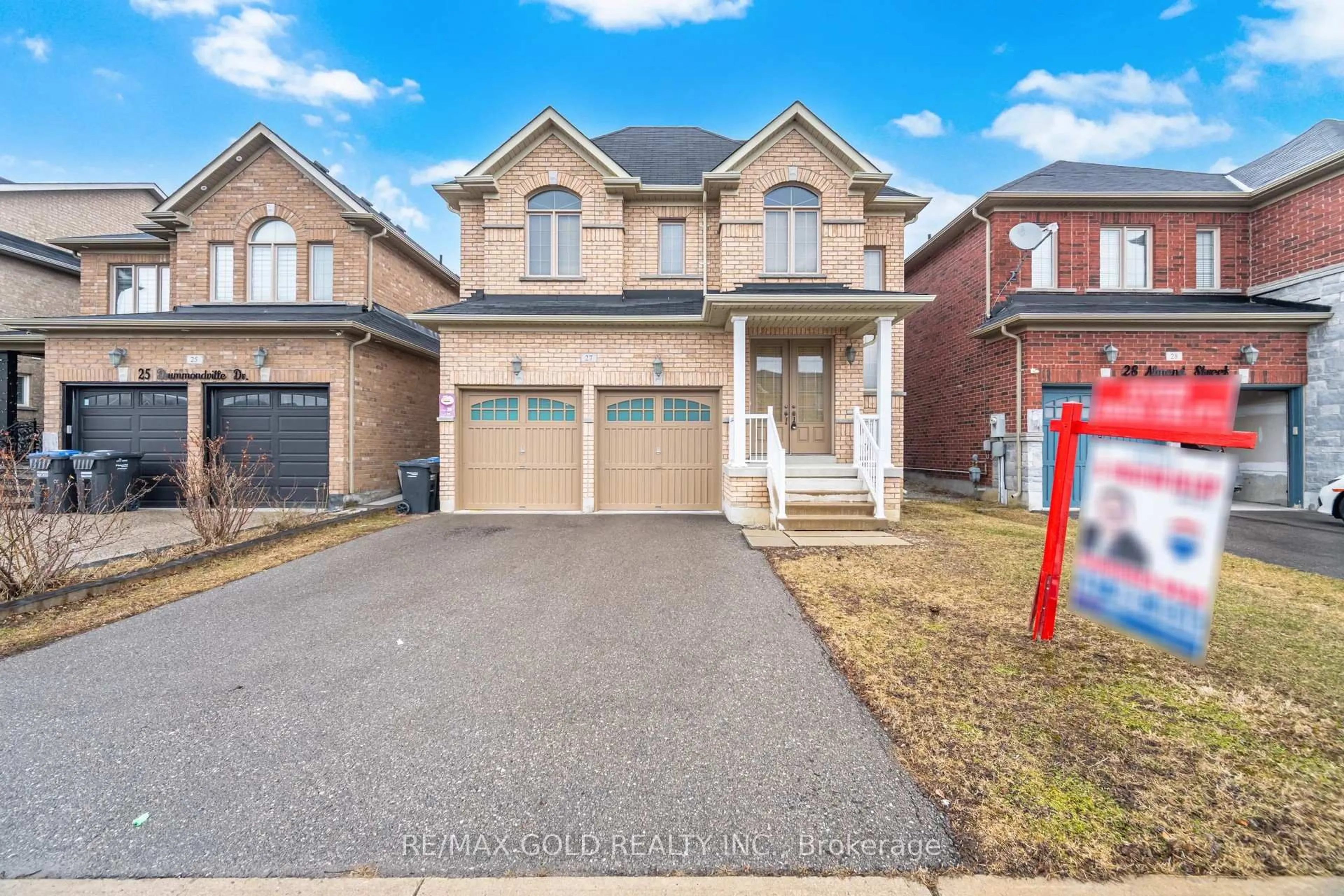 Home with brick exterior material, street for 27 Drummondville Dr, Brampton Ontario L6P 3S5