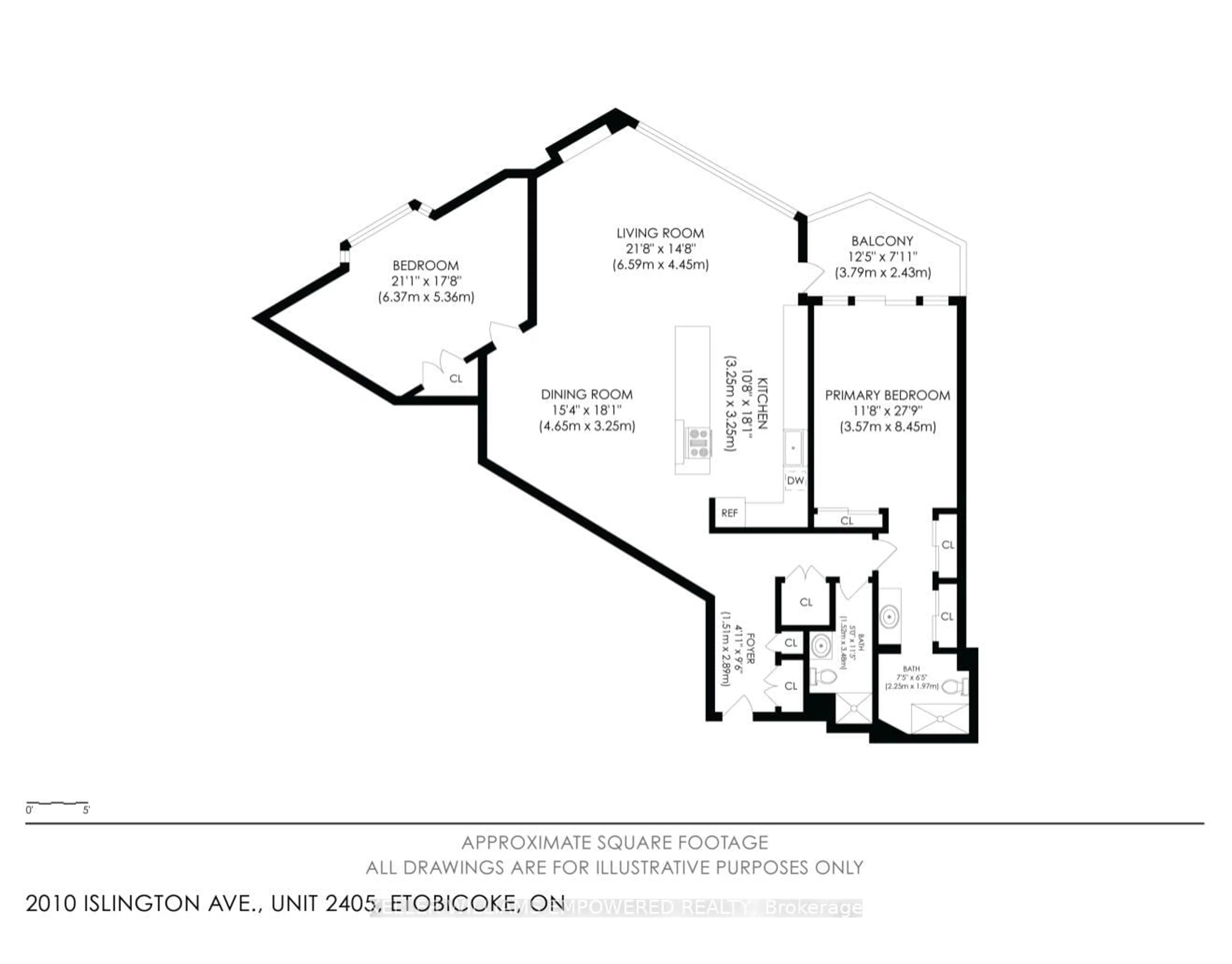 Floor plan for 2010 Islington Ave #2405, Toronto Ontario M9P 3S8