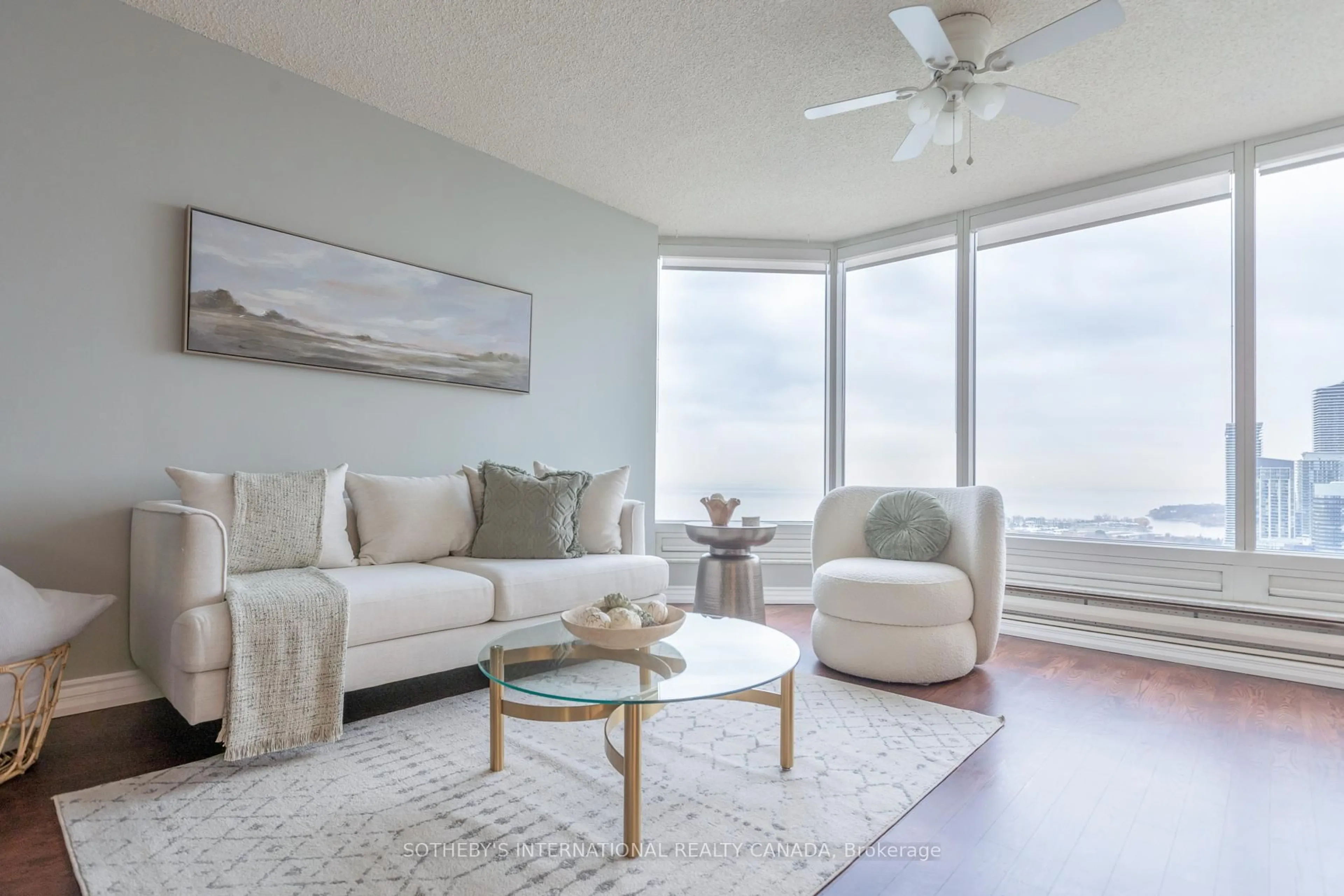 Living room with furniture, unknown for 1 Palace Pier Crt #4104, Toronto Ontario M8V 3W9