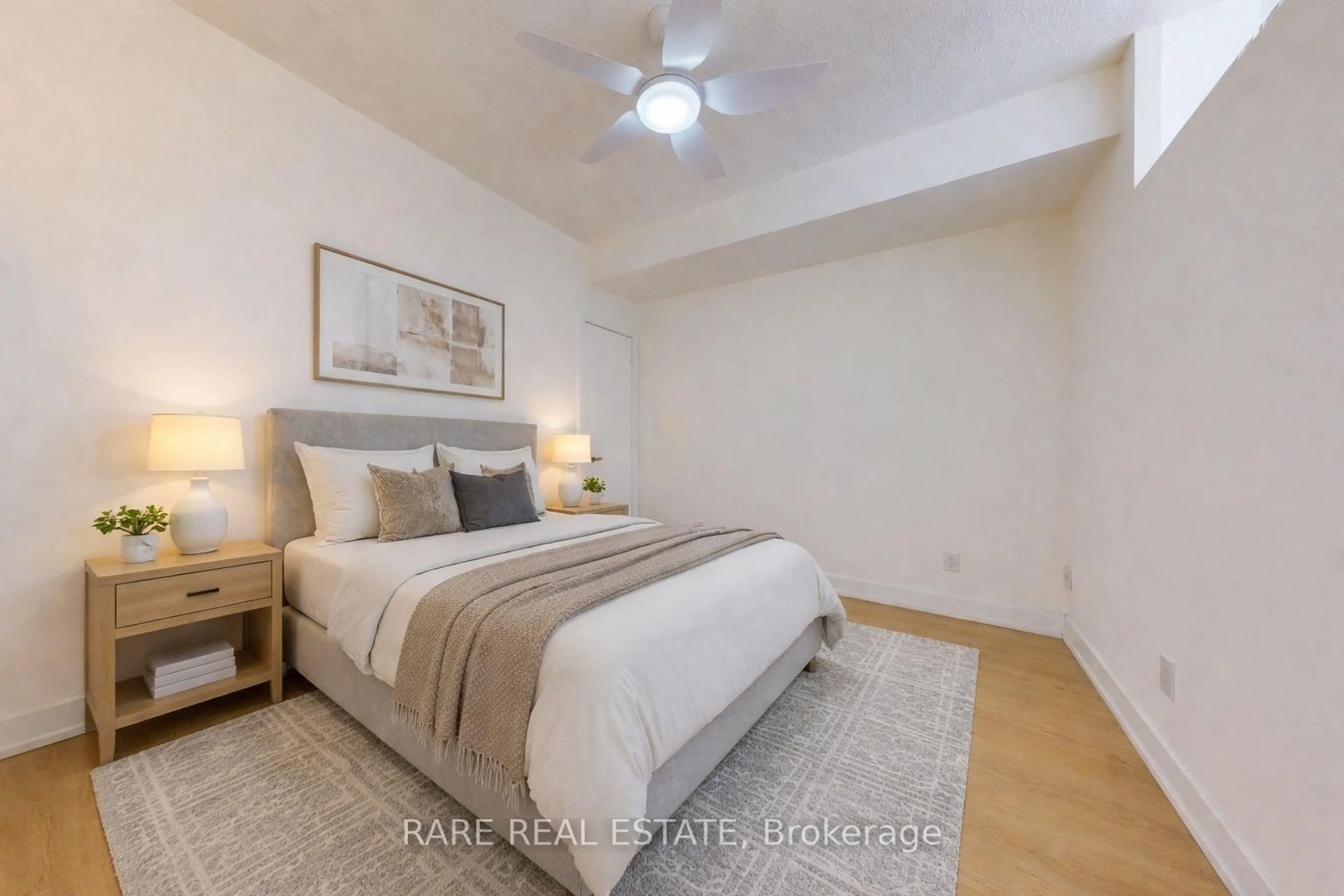 Bedroom with bed, unknown for 1638 Bloor St #607, Toronto Ontario M6P 0A6