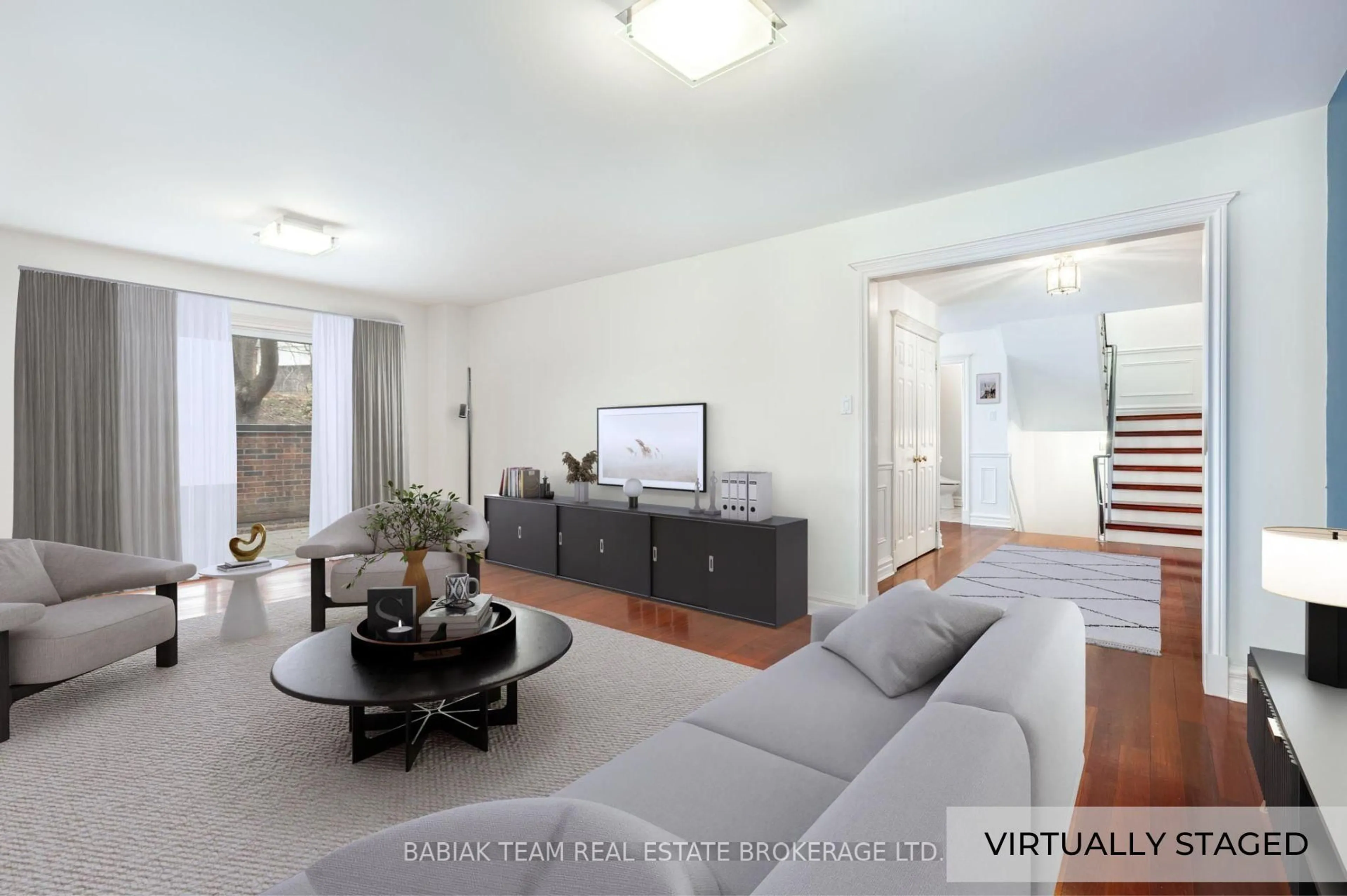 Living room with furniture, unknown for 22 La Rose Ave #TH7, Toronto Ontario M9P 1A5